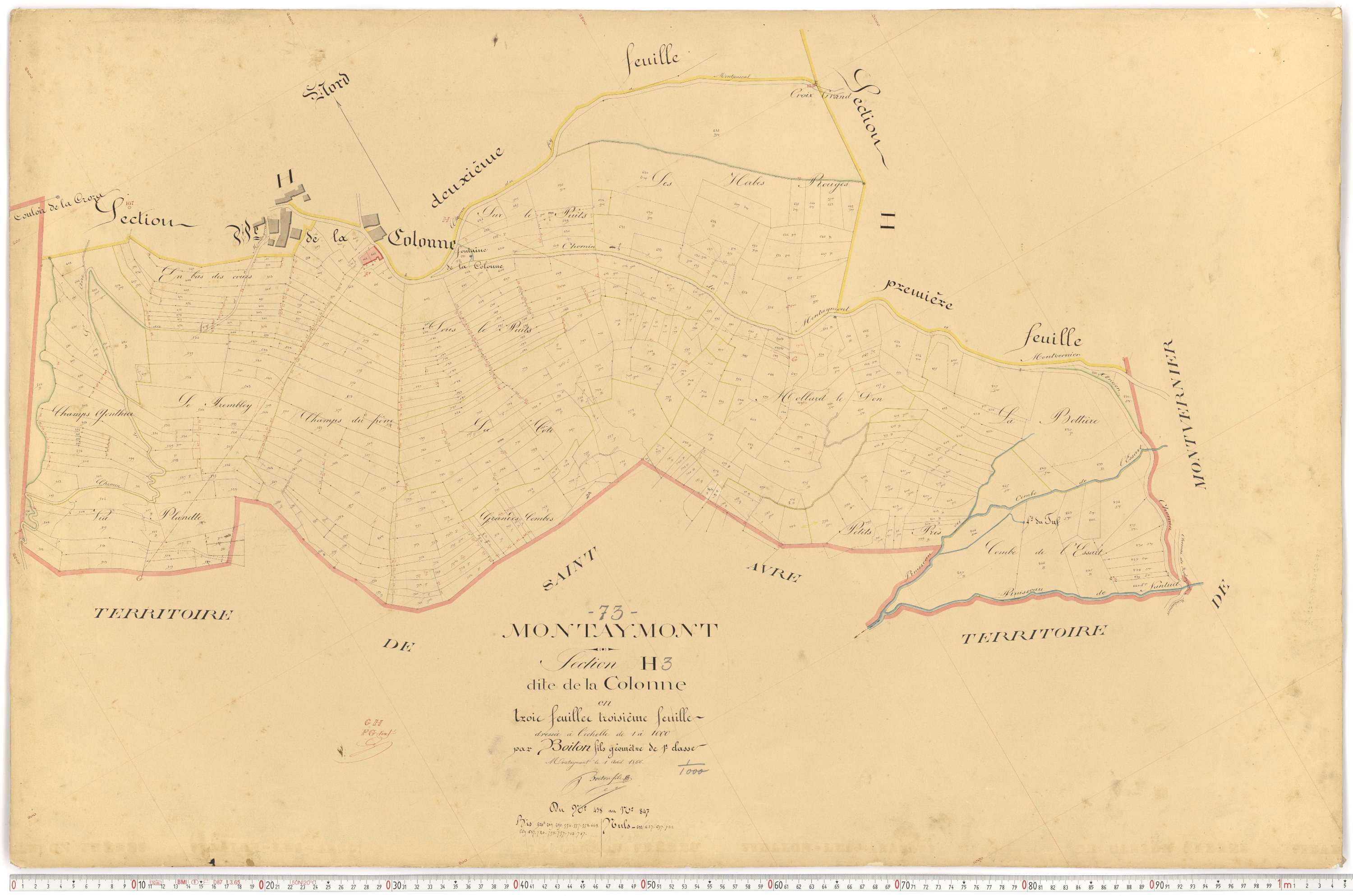 Montaimont - Plans cadastraux du premier cadastre français.