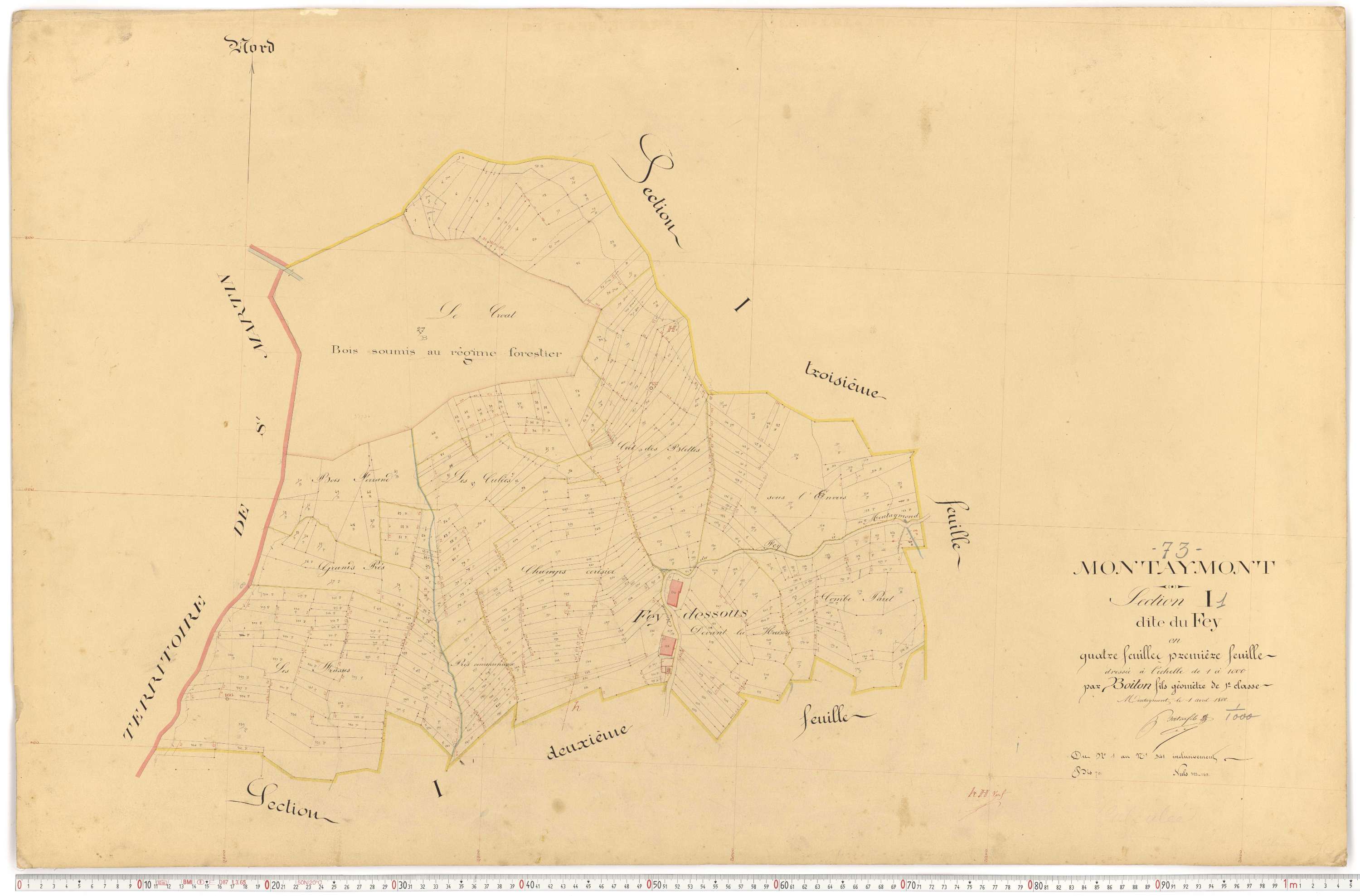 Montaimont - Plans cadastraux du premier cadastre français.