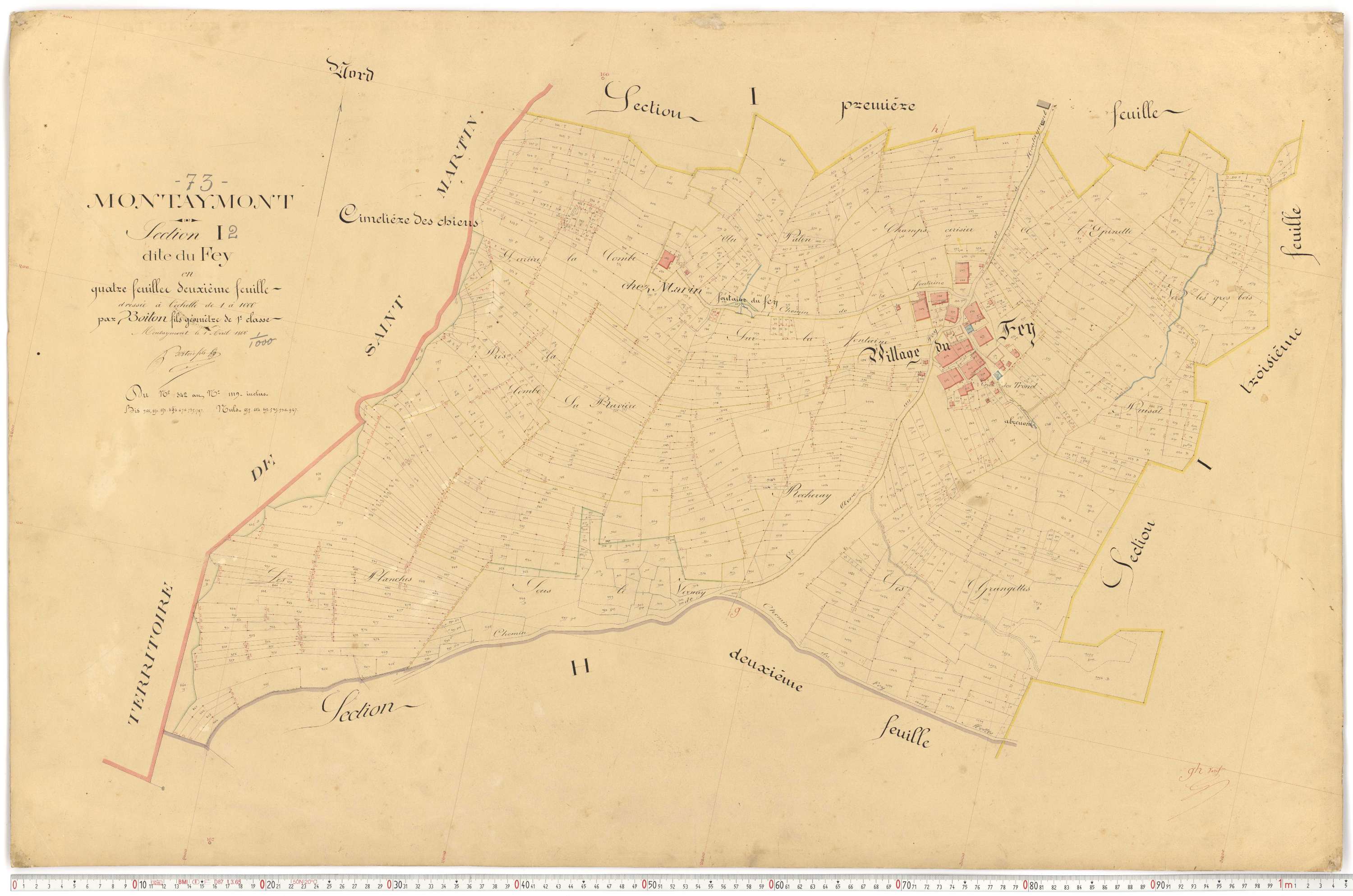 Montaimont - Plans cadastraux du premier cadastre français.
