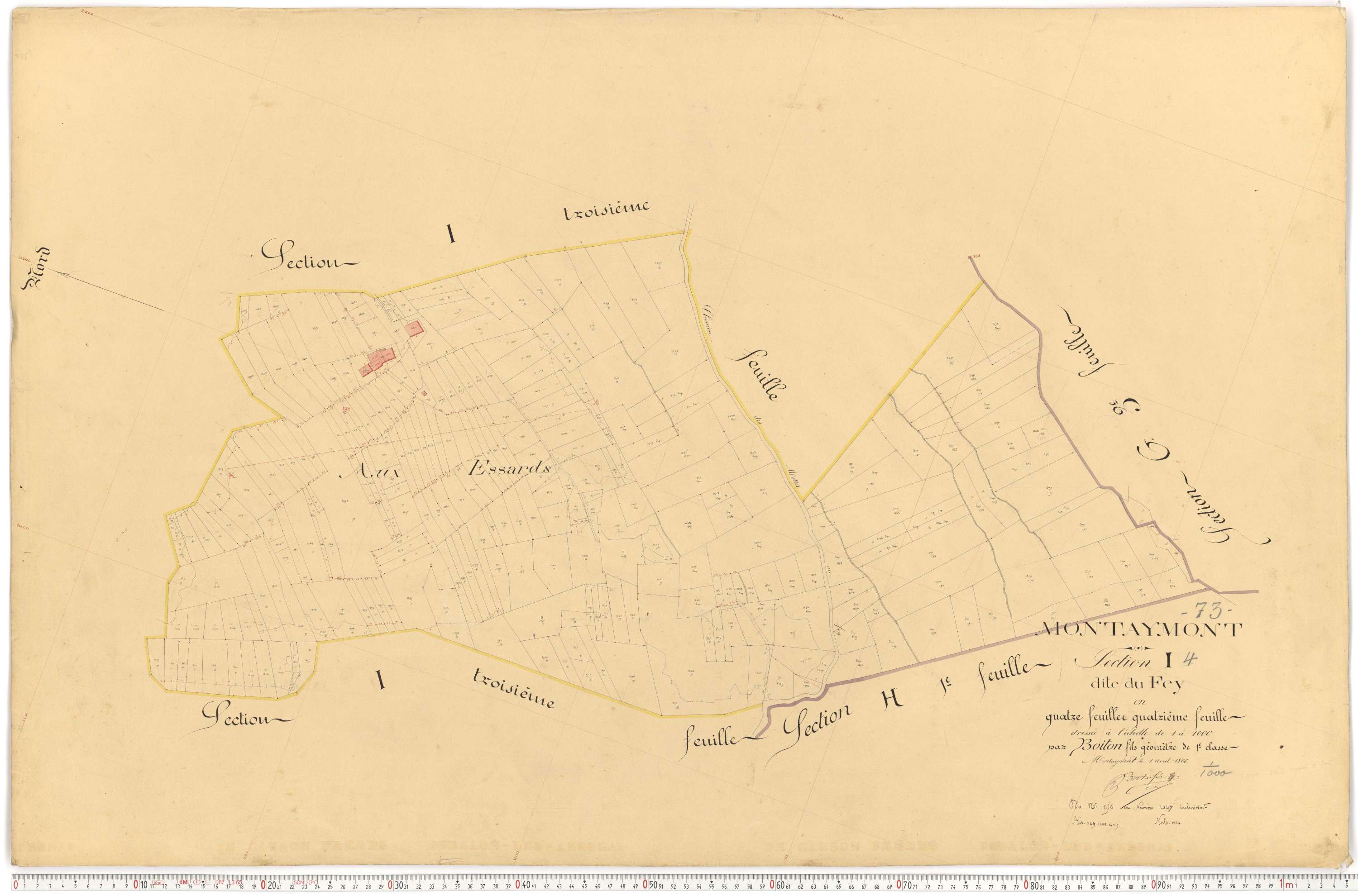 Montaimont - Plans cadastraux du premier cadastre français.