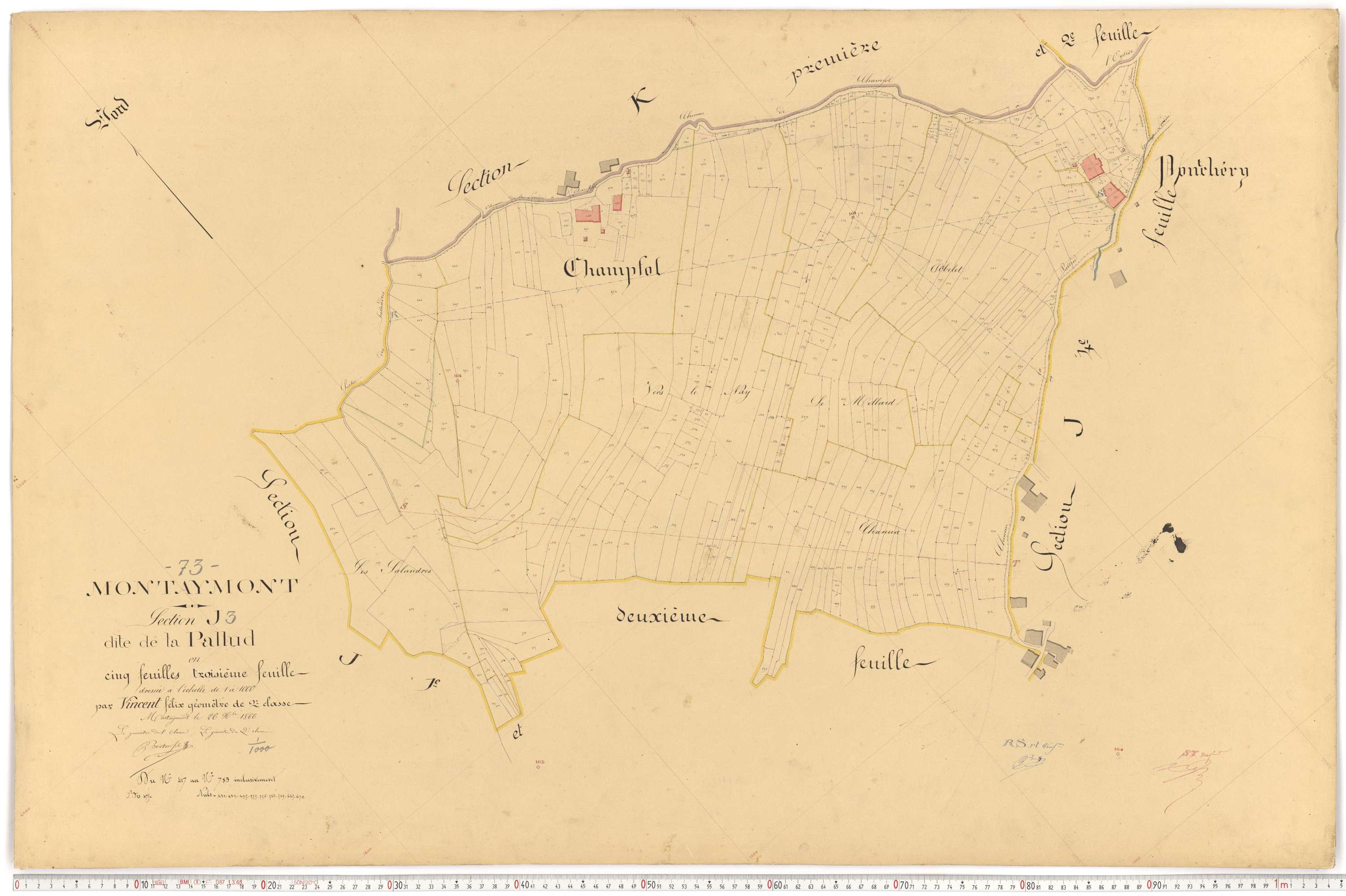 Montaimont - Plans cadastraux du premier cadastre français.