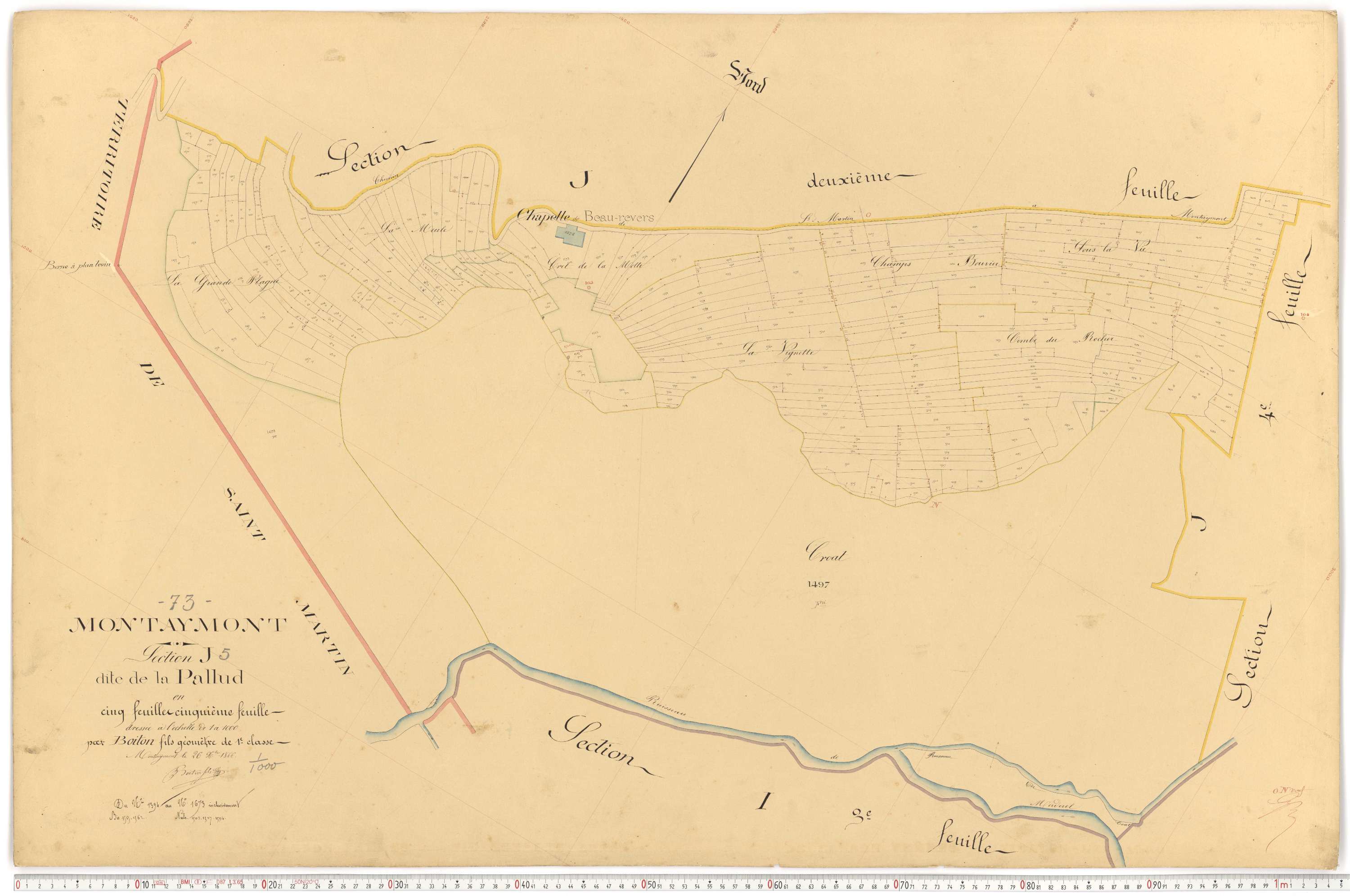 Montaimont - Plans cadastraux du premier cadastre français.