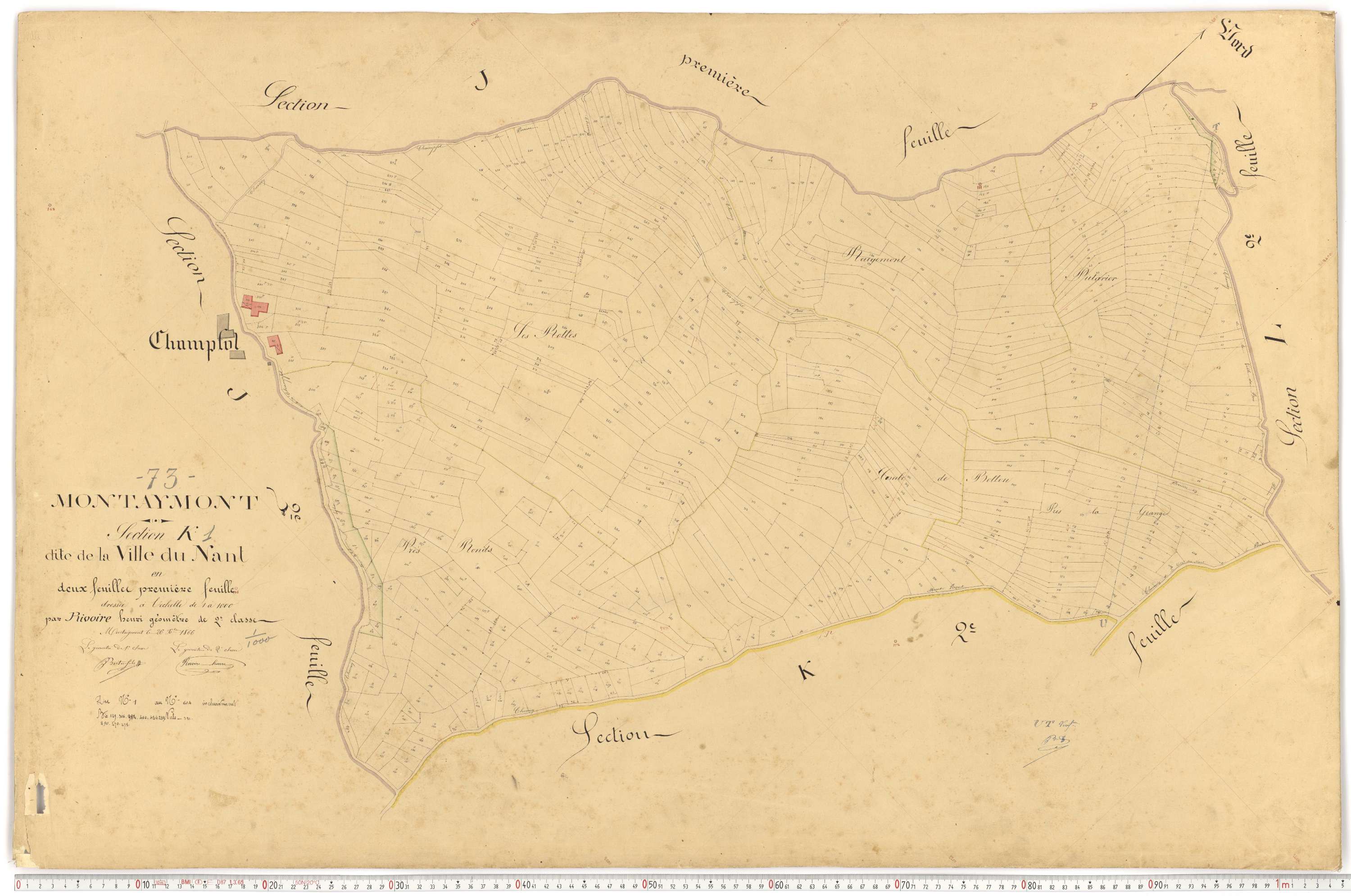 Montaimont - Plans cadastraux du premier cadastre français.