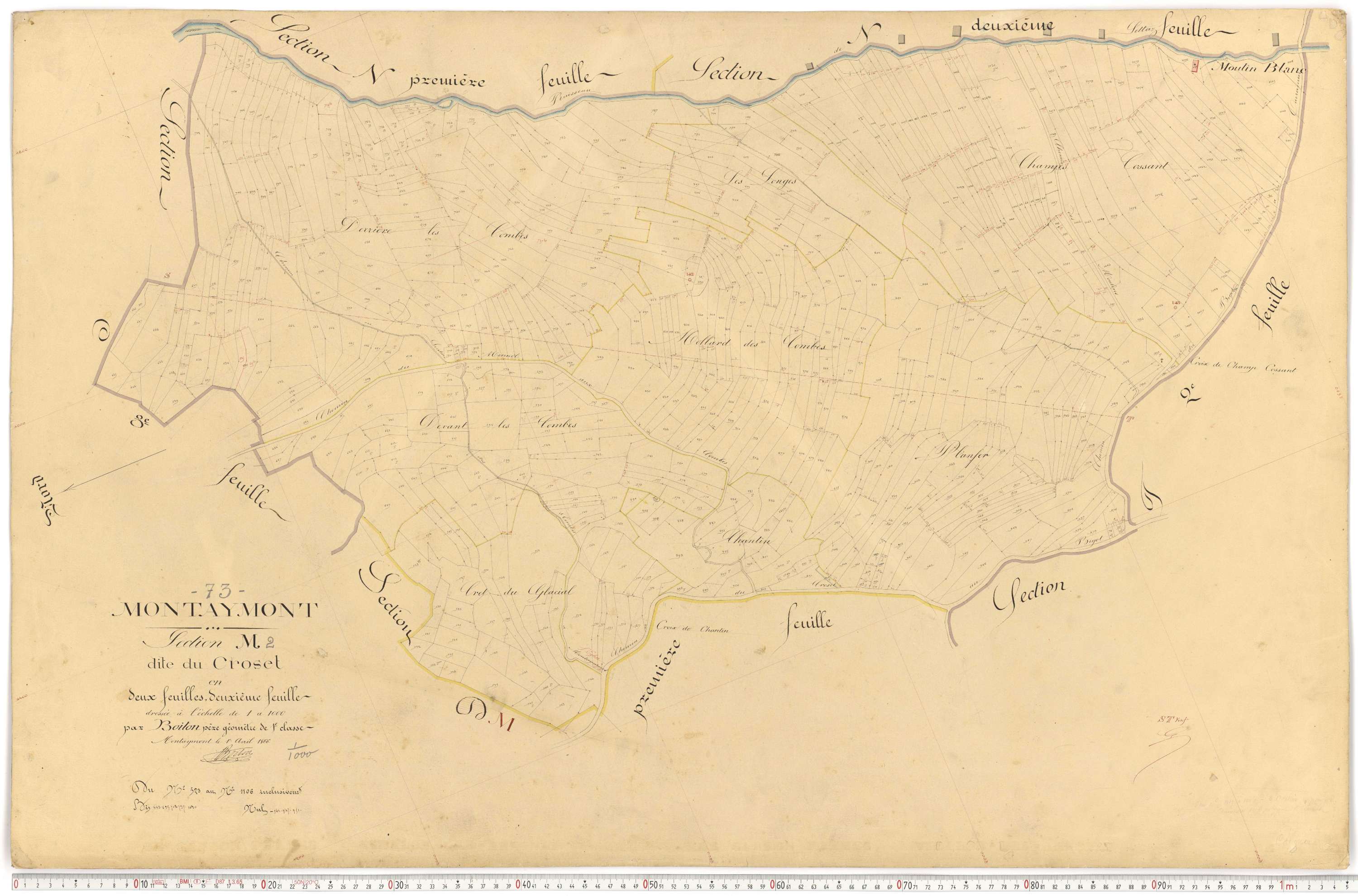 Montaimont - Plans cadastraux du premier cadastre français.