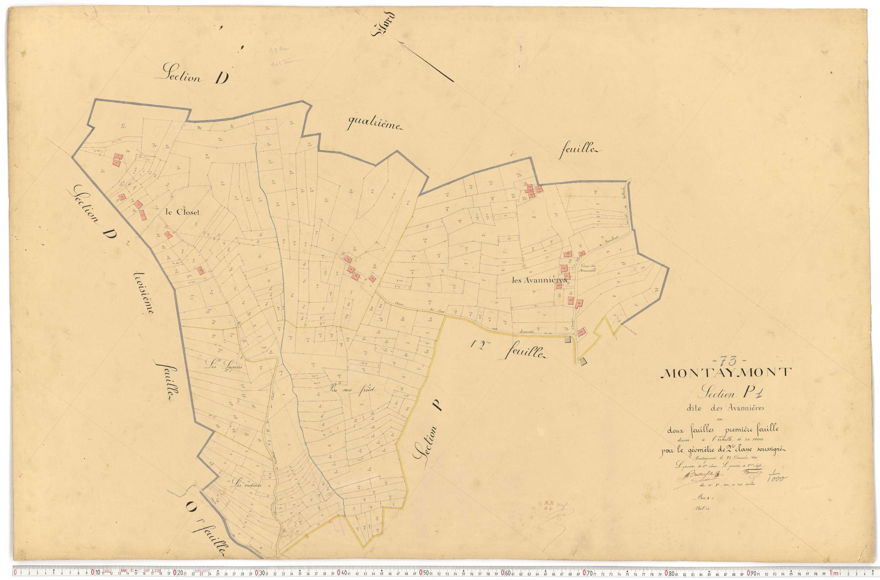 Montaimont - Plans cadastraux du premier cadastre français.