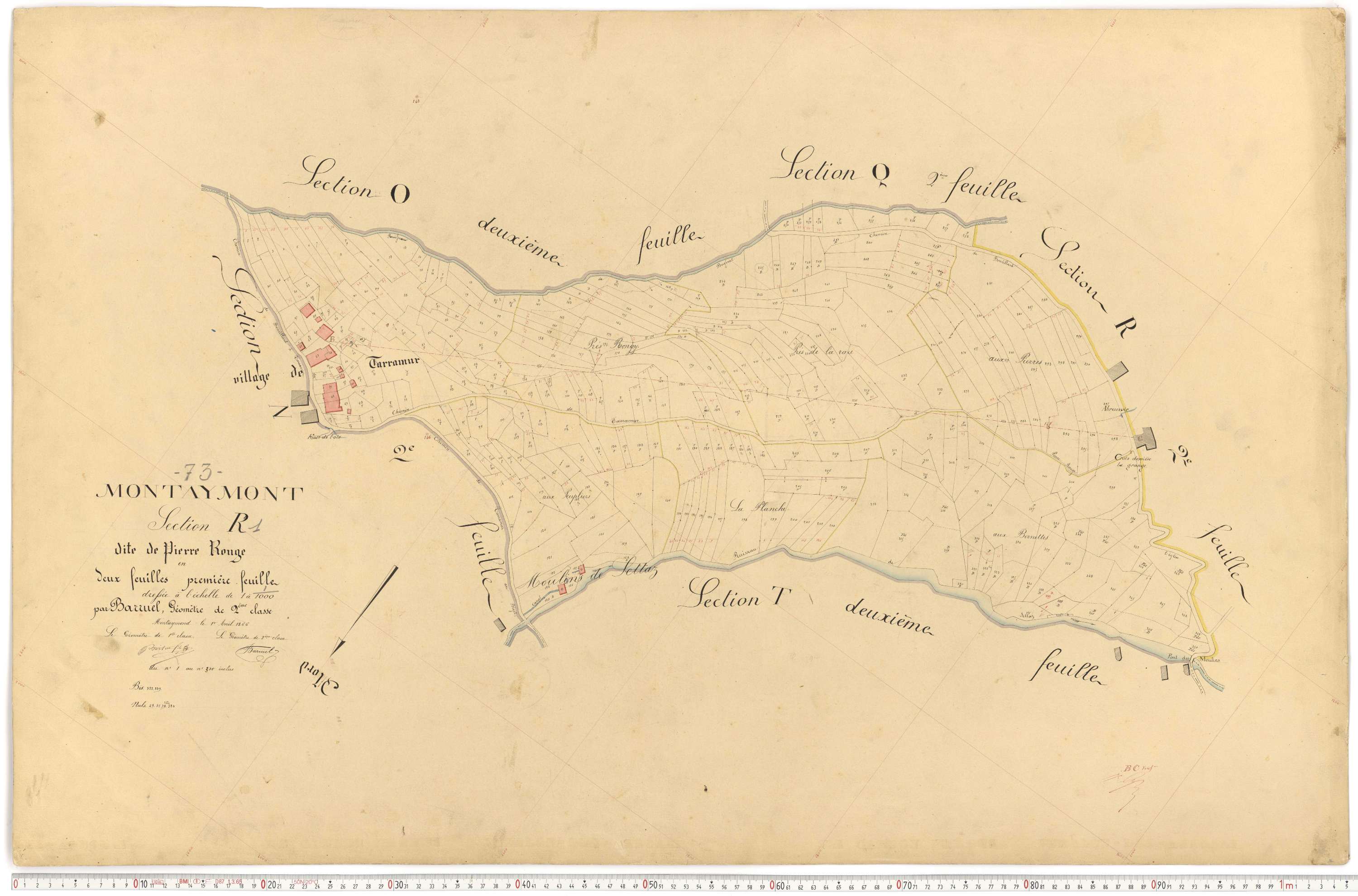 Montaimont - Plans cadastraux du premier cadastre français.