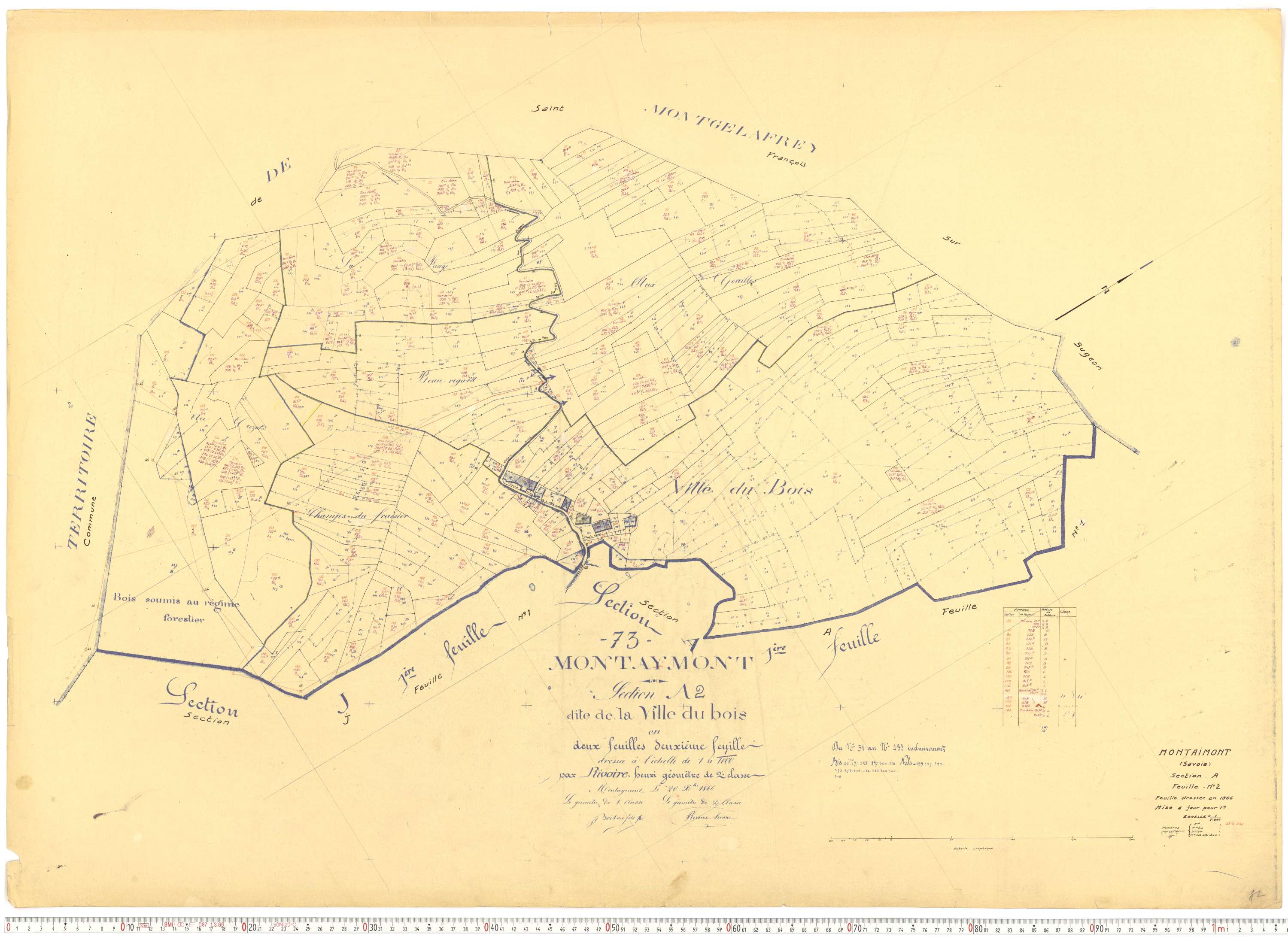 Montaimont - Plans cadastraux du cadastre rénové.