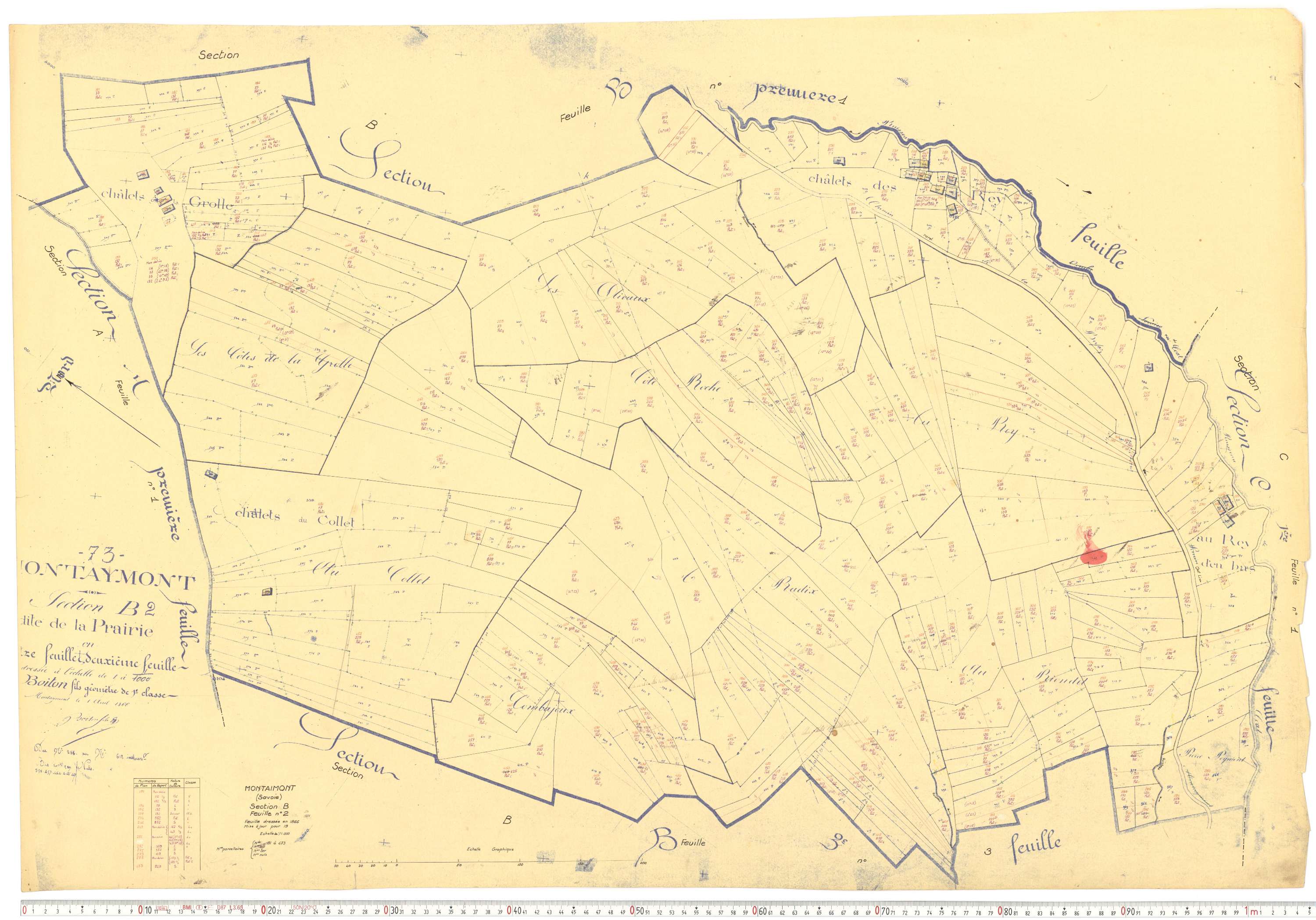 Montaimont - Plans cadastraux du cadastre rénové.