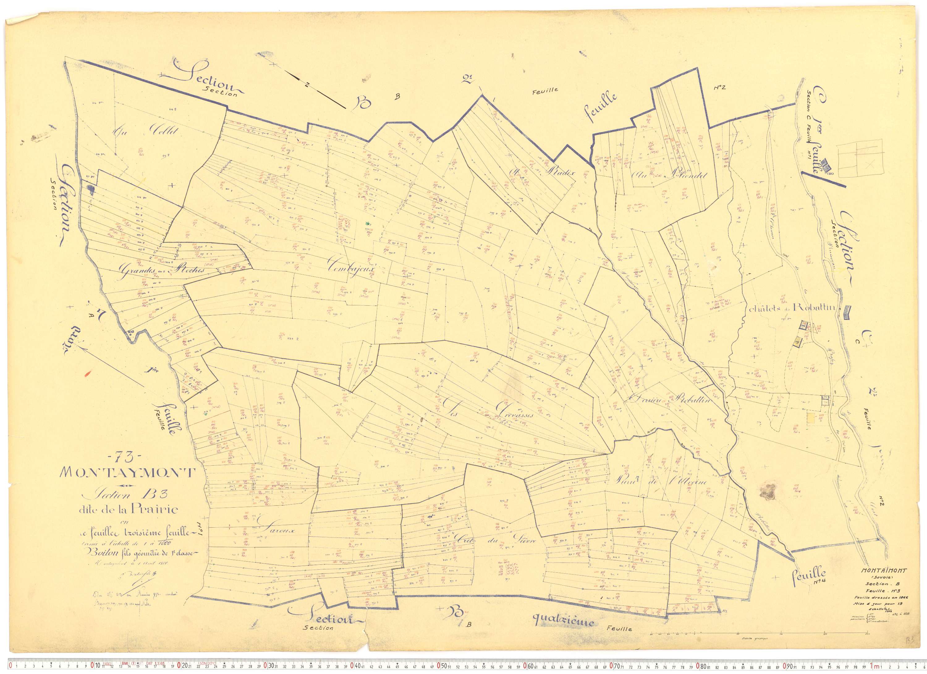 Montaimont - Plans cadastraux du cadastre rénové.