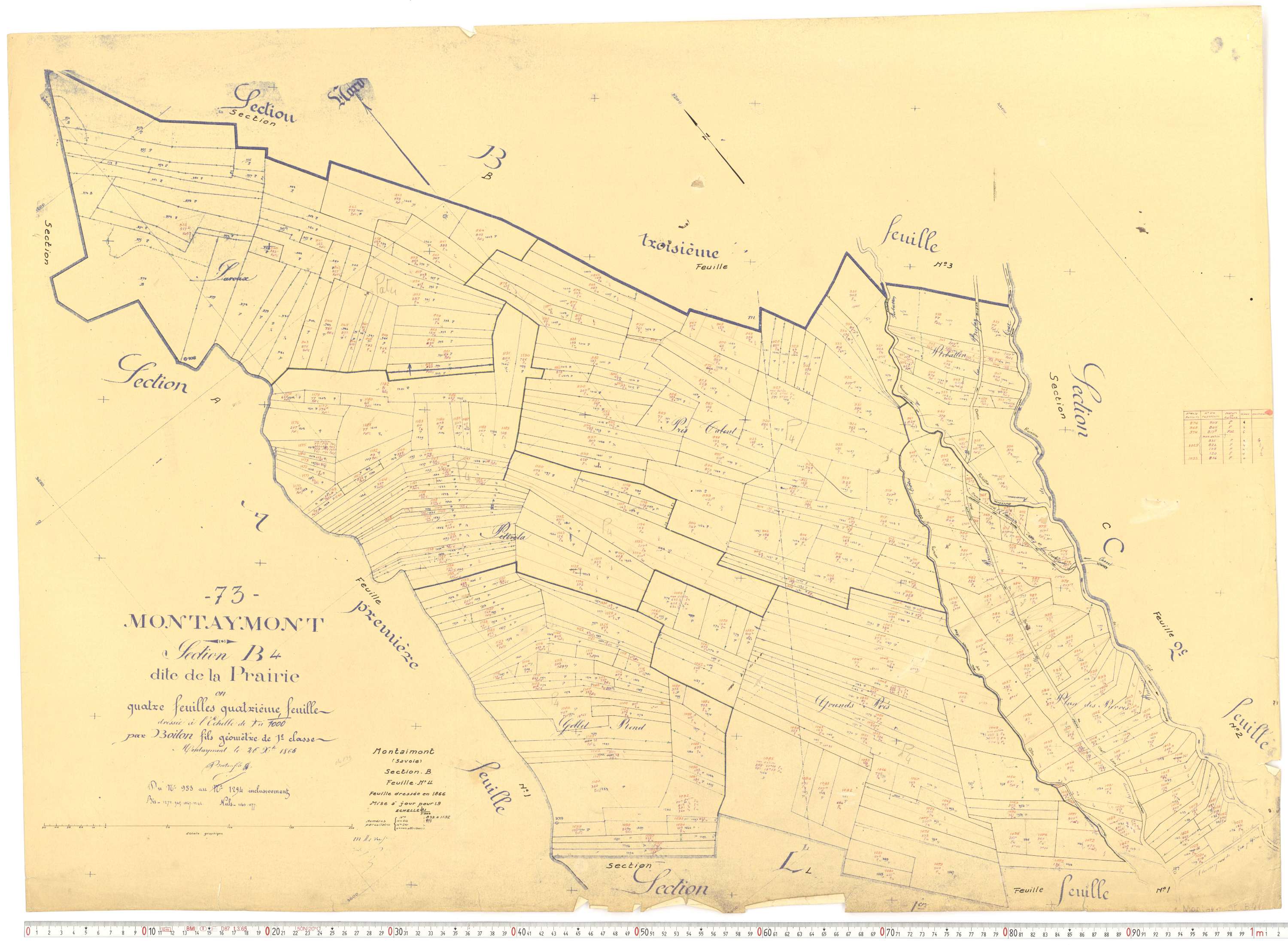Montaimont - Plans cadastraux du cadastre rénové.