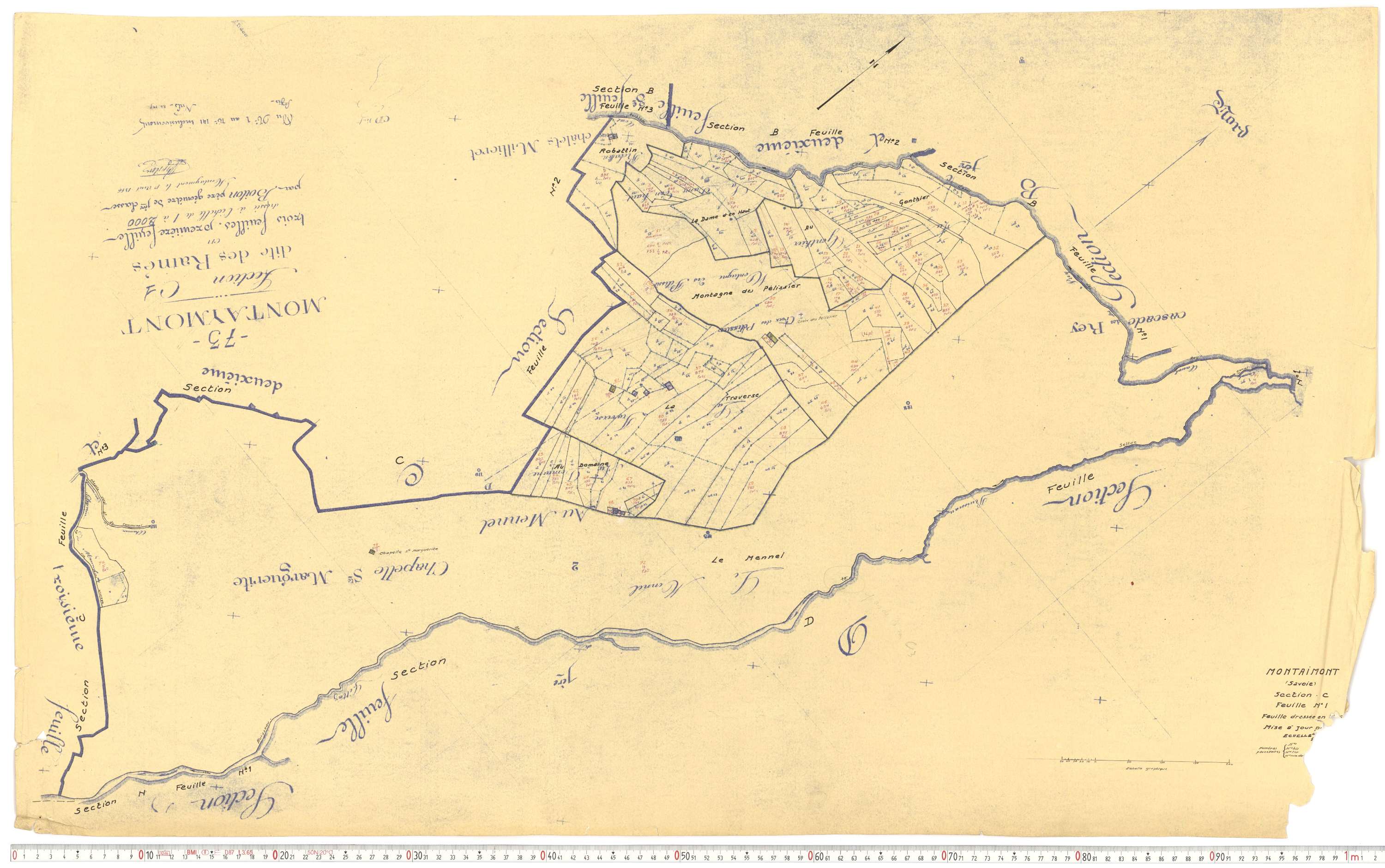 Montaimont - Plans cadastraux du cadastre rénové.