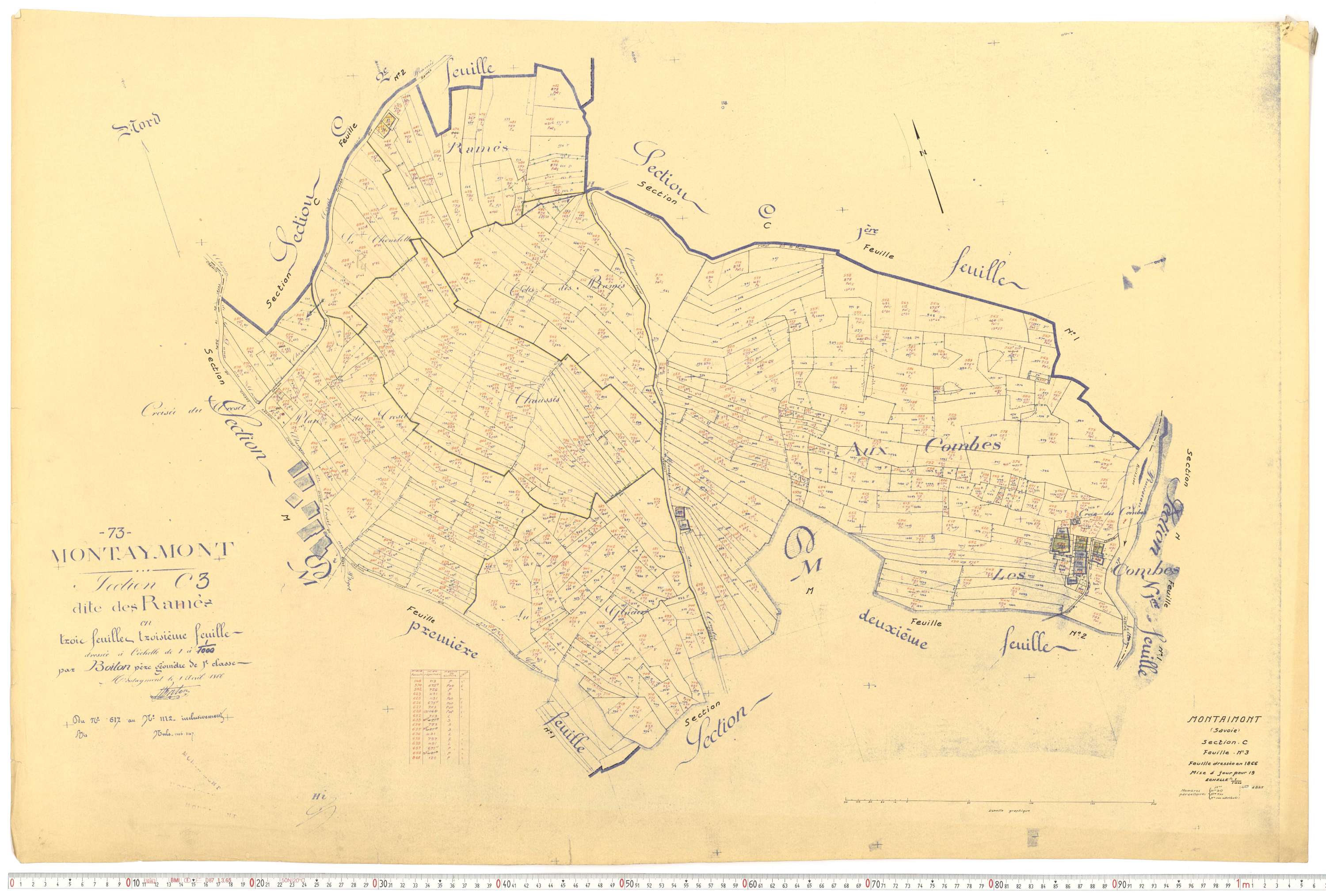 Montaimont - Plans cadastraux du cadastre rénové.