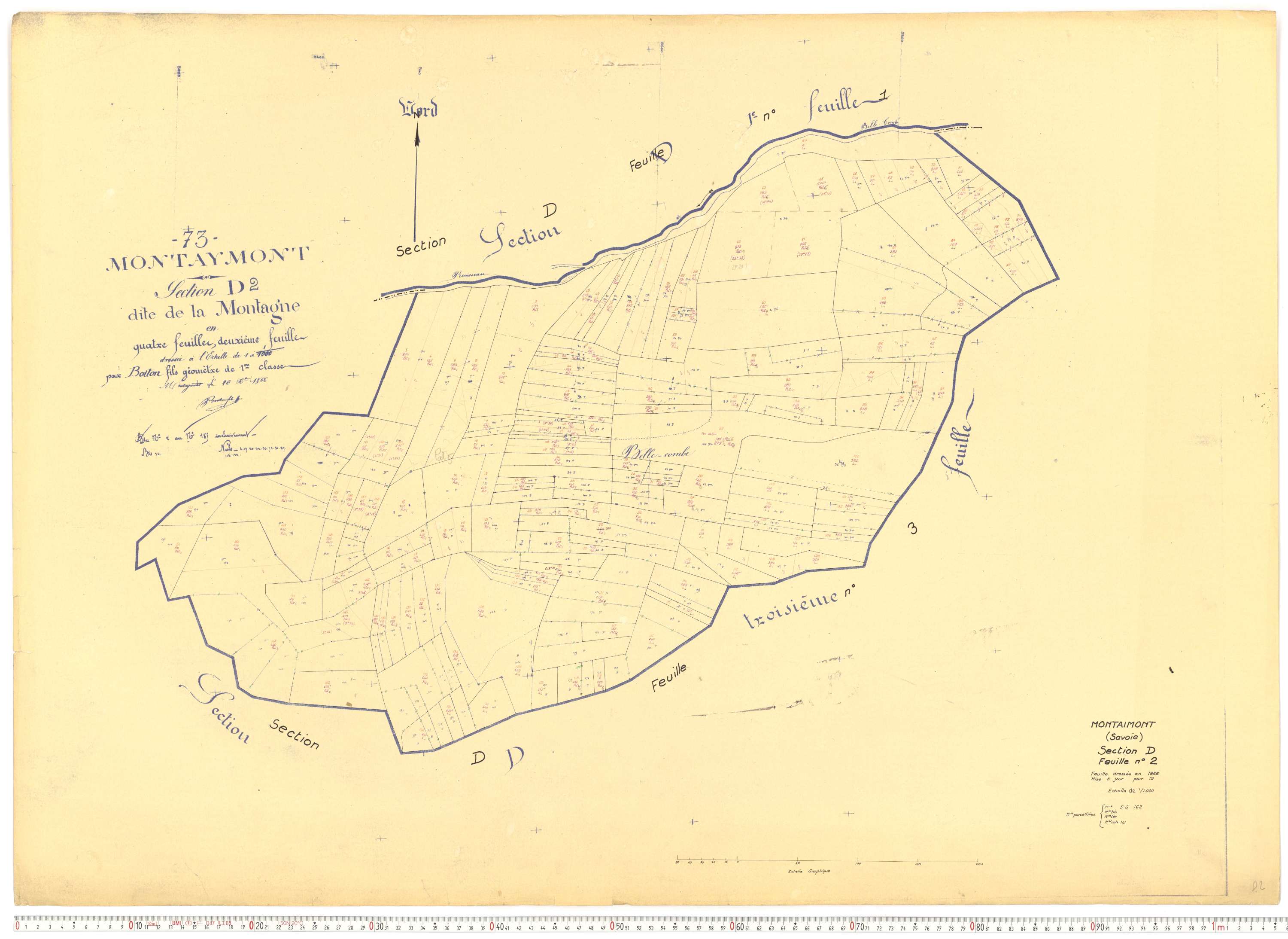 Montaimont - Plans cadastraux du cadastre rénové.