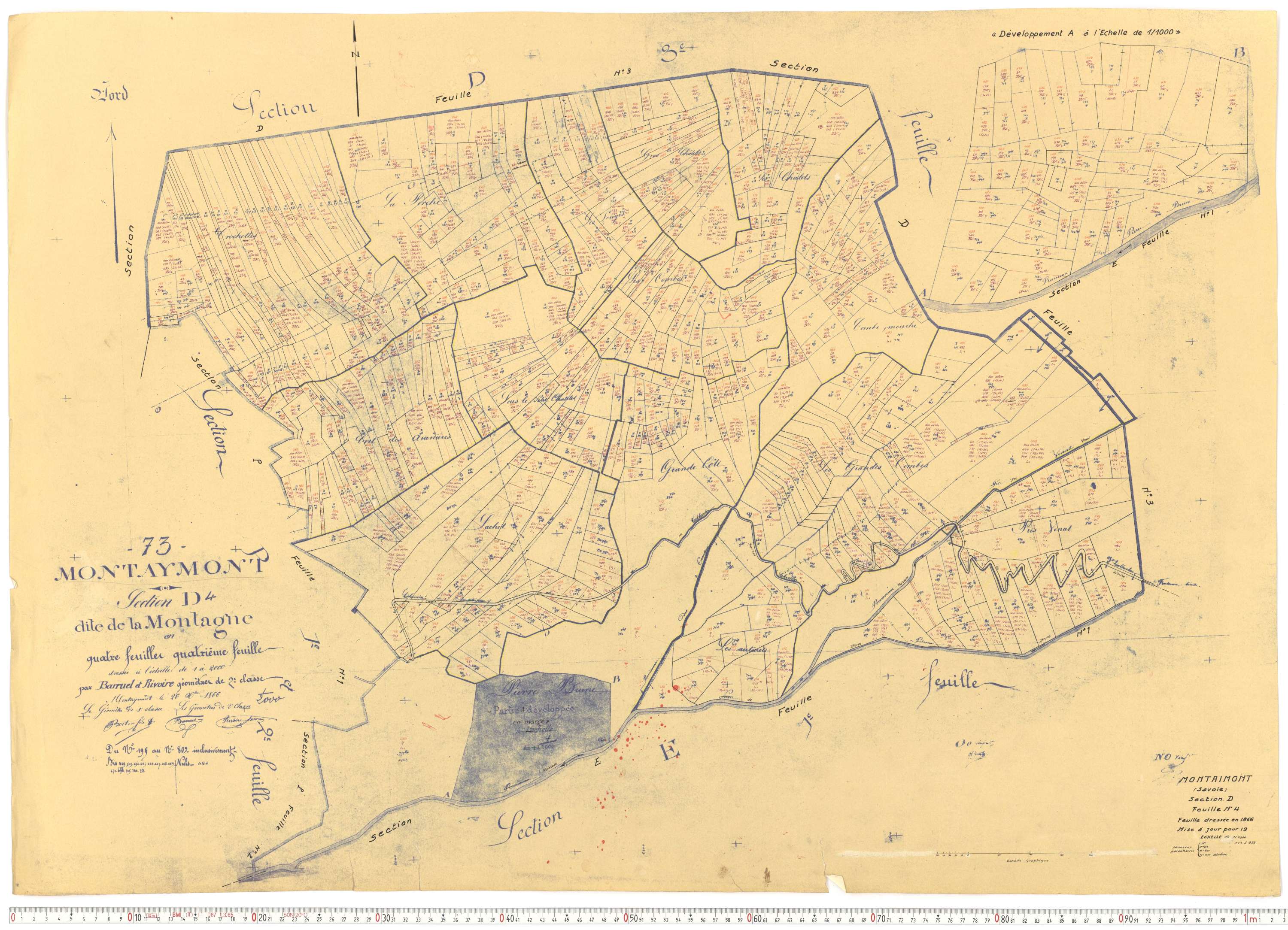 Montaimont - Plans cadastraux du cadastre rénové.