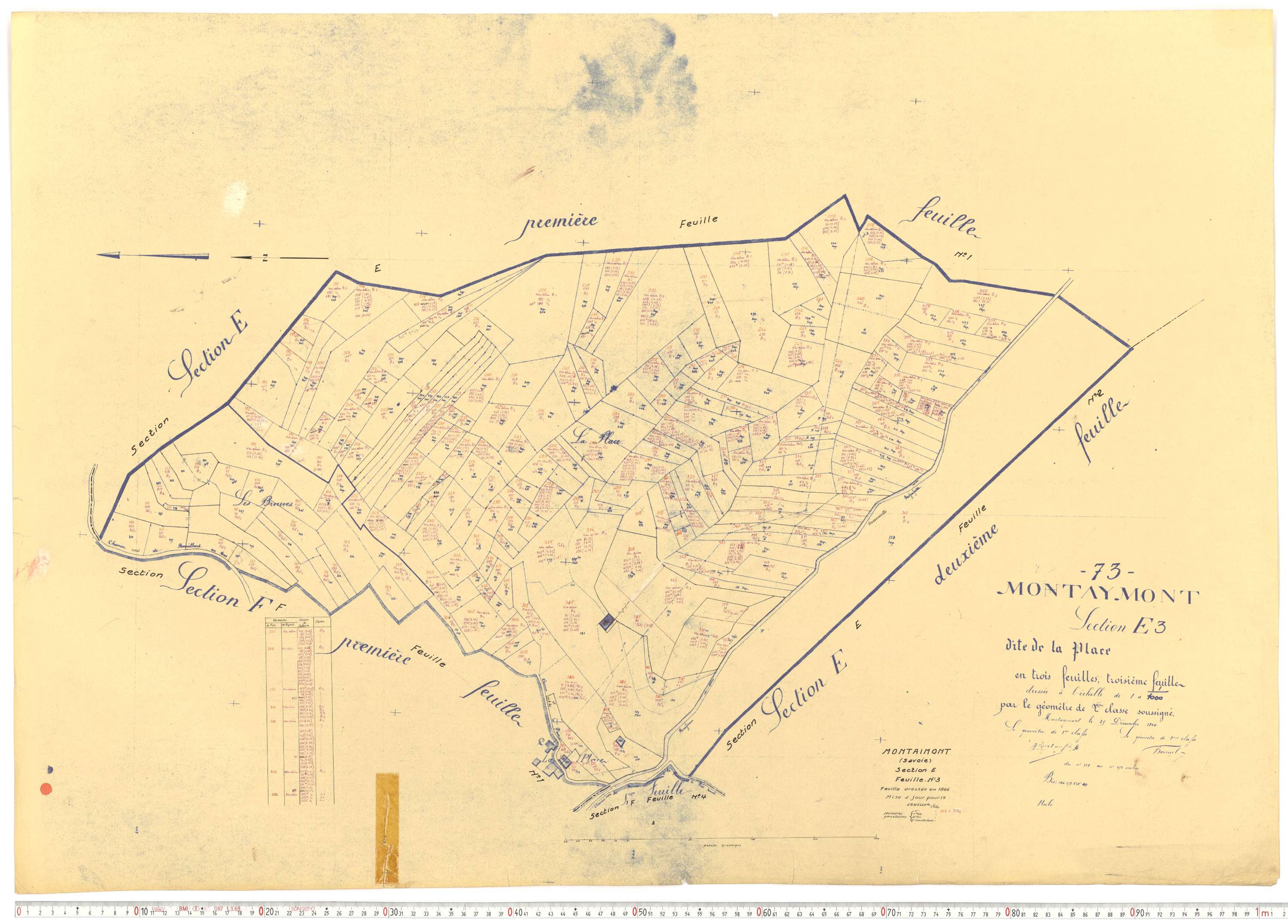 Montaimont - Plans cadastraux du cadastre rénové.