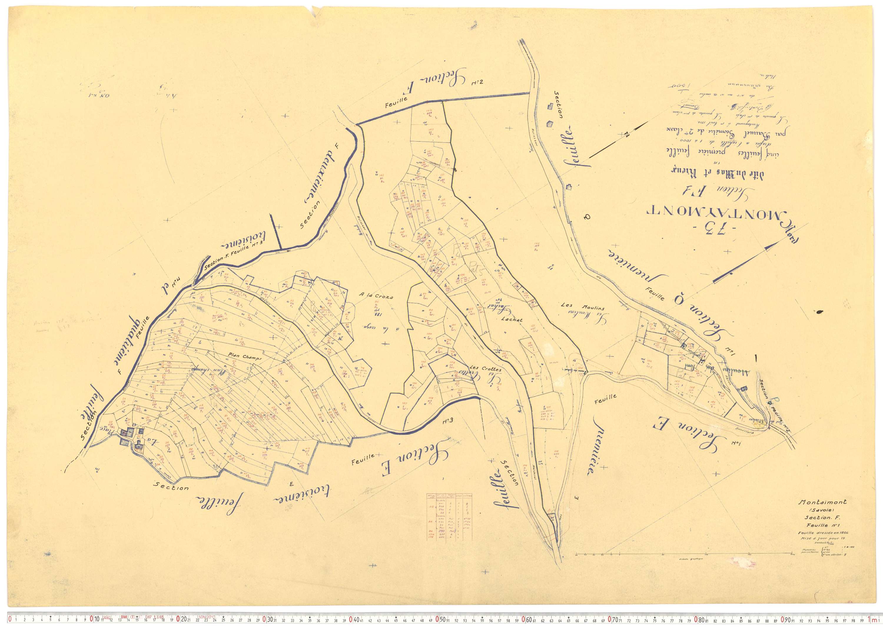 Montaimont - Plans cadastraux du cadastre rénové.