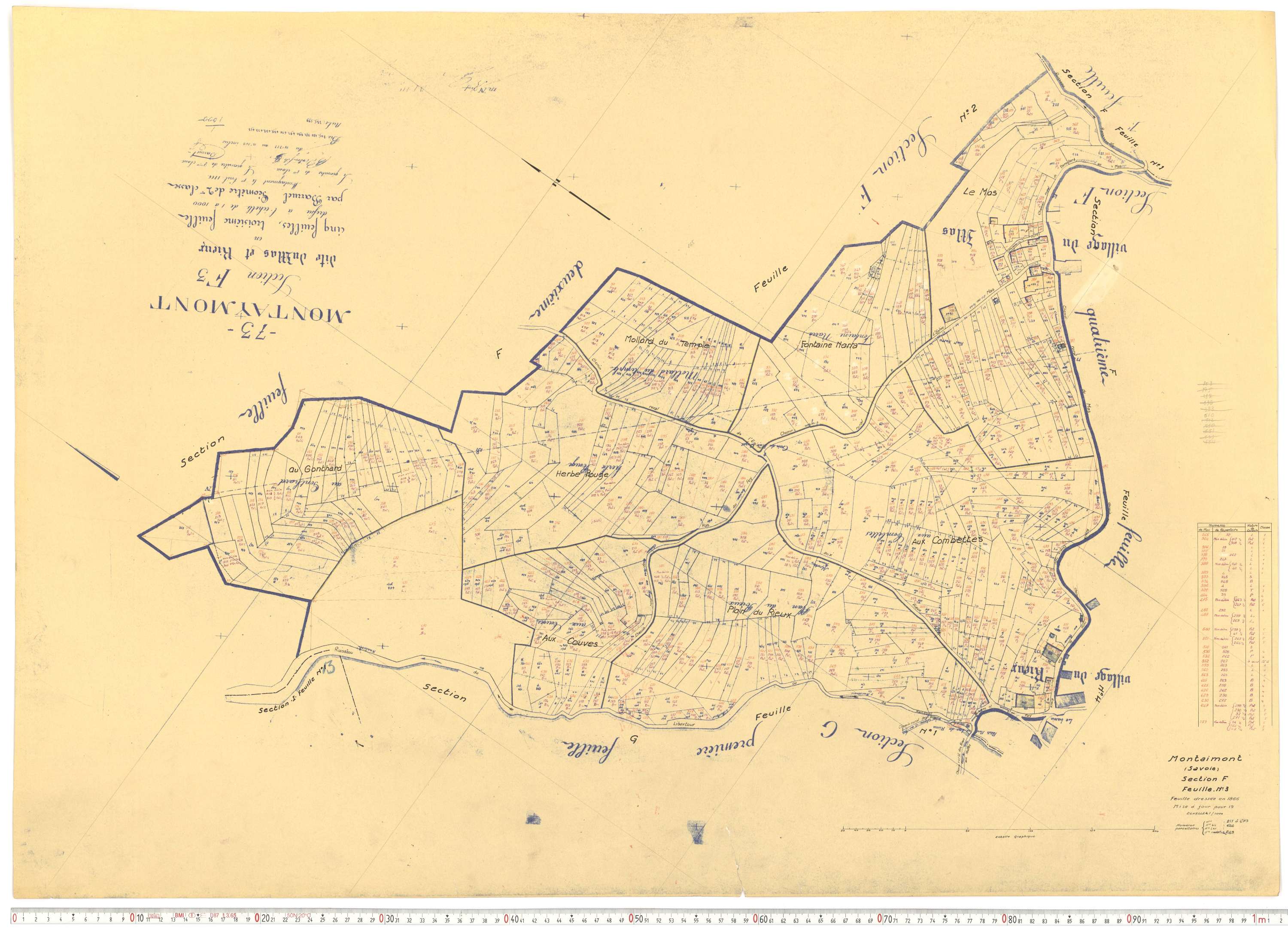 Montaimont - Plans cadastraux du cadastre rénové.