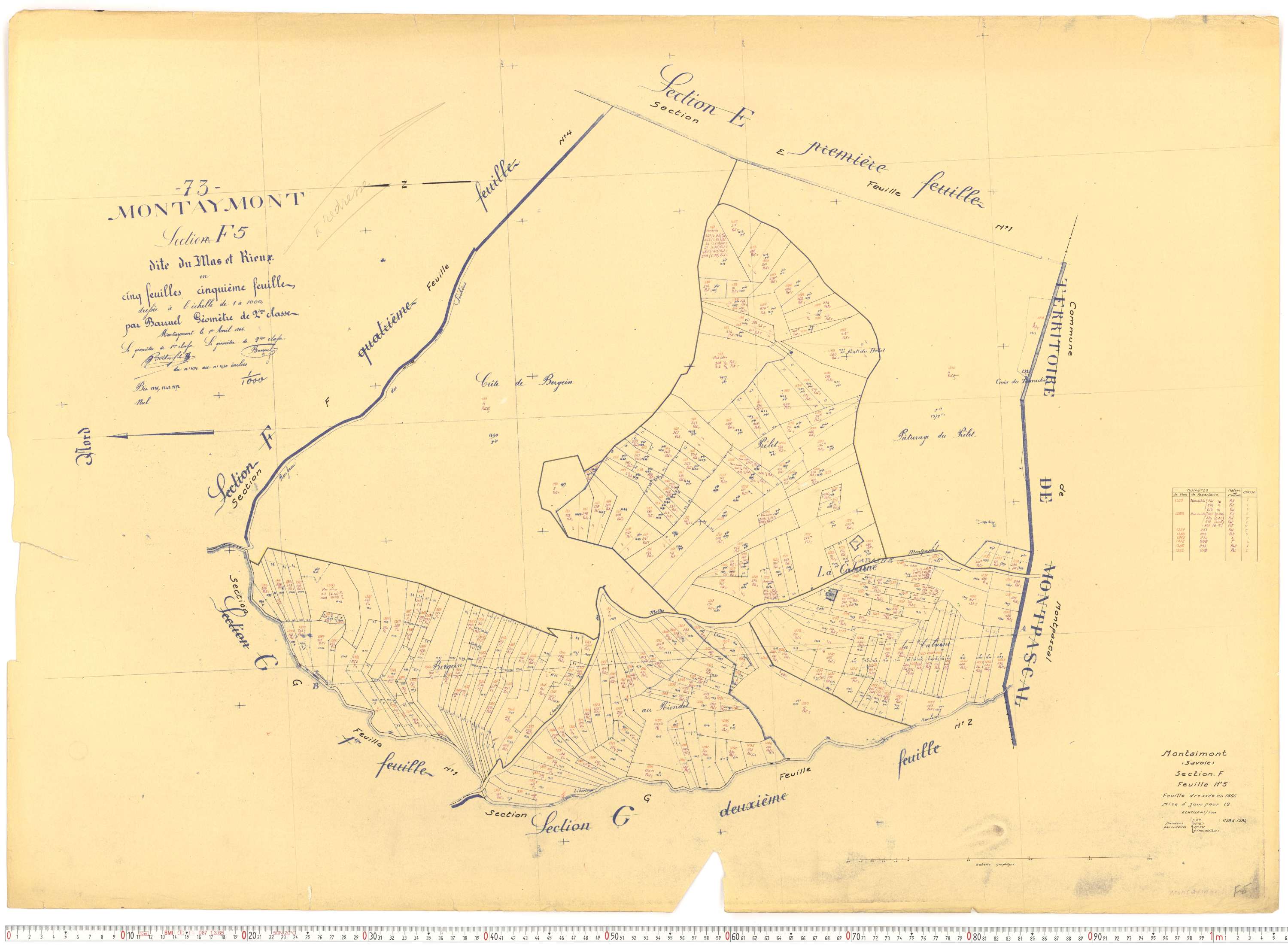 Montaimont - Plans cadastraux du cadastre rénové.