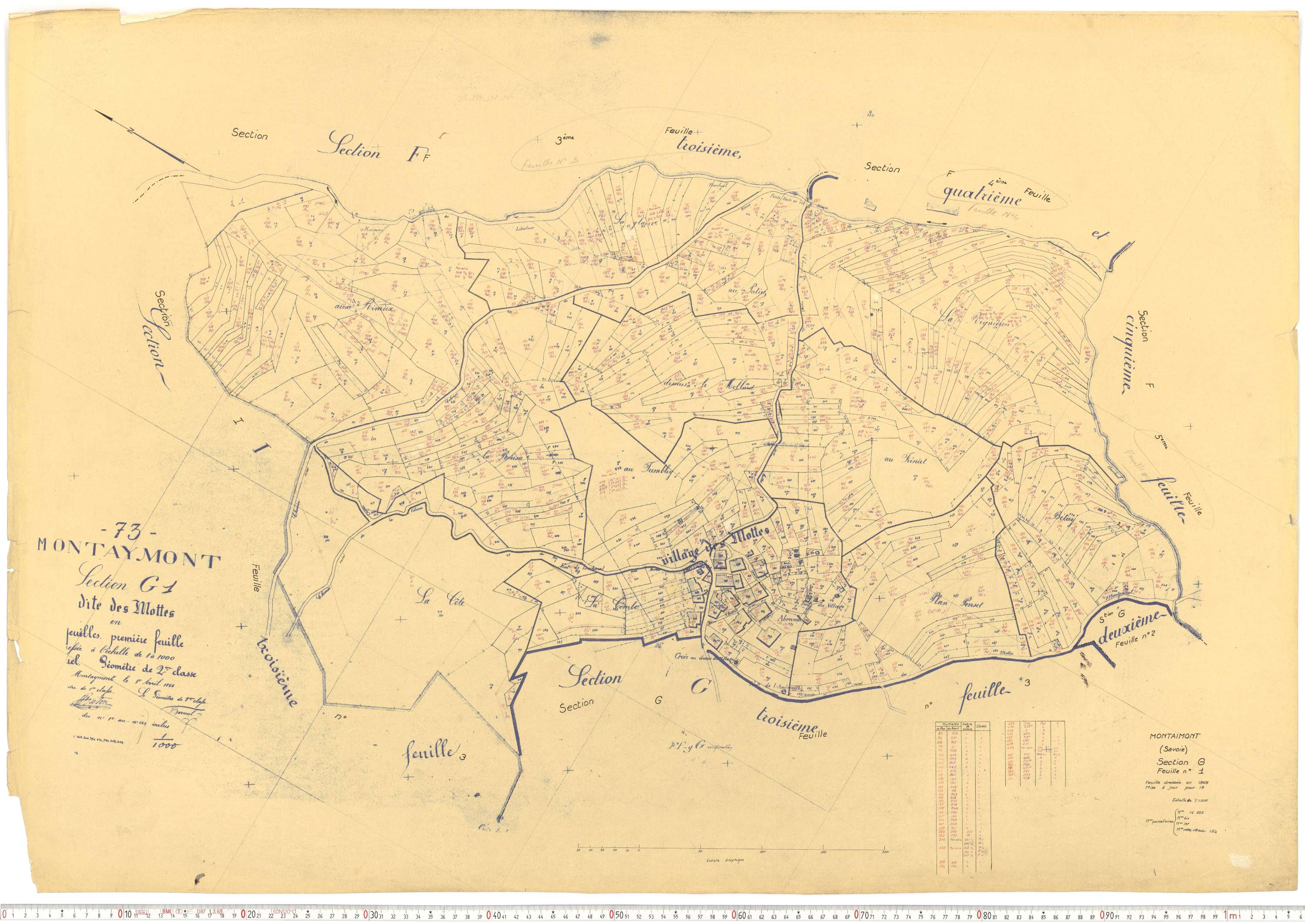 Montaimont - Plans cadastraux du cadastre rénové.