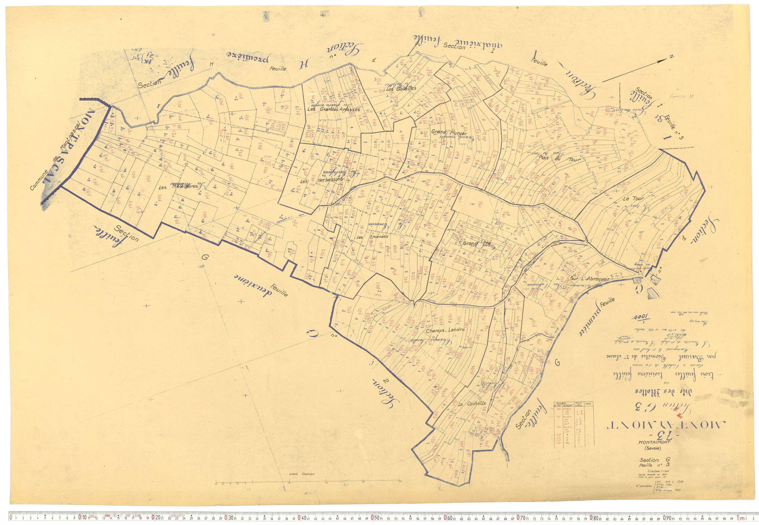 Montaimont - Plans cadastraux du cadastre rénové.