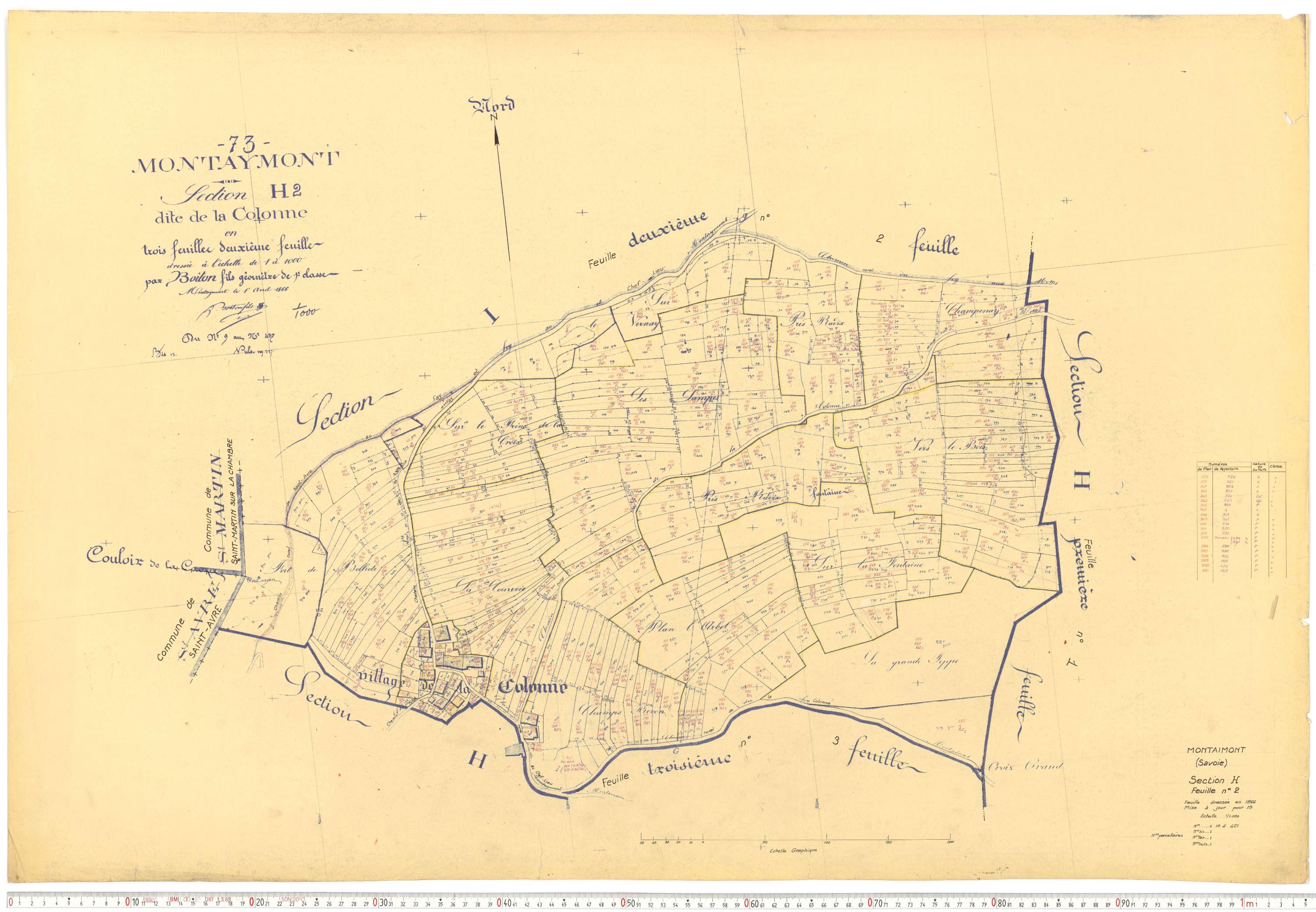 Montaimont - Plans cadastraux du cadastre rénové.