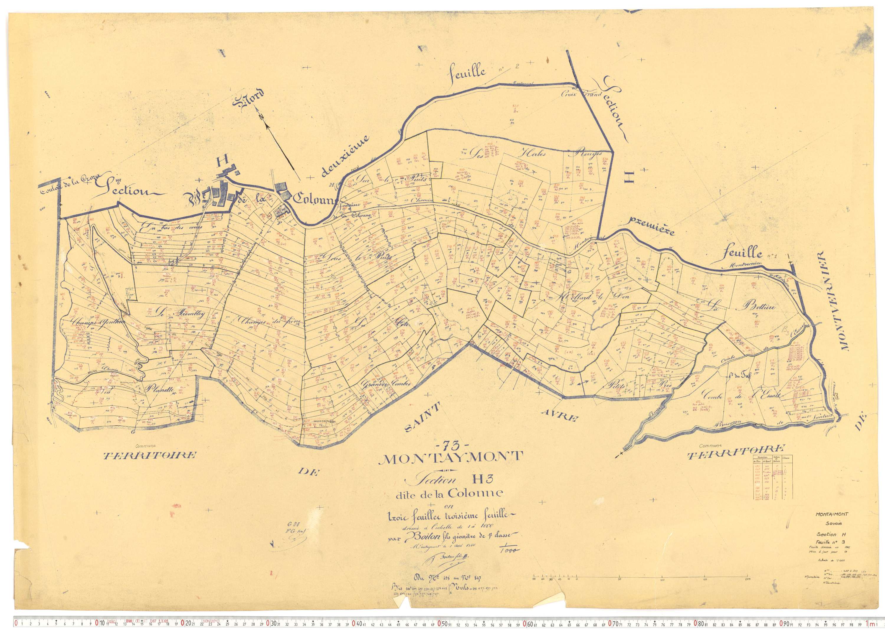 Montaimont - Plans cadastraux du cadastre rénové.