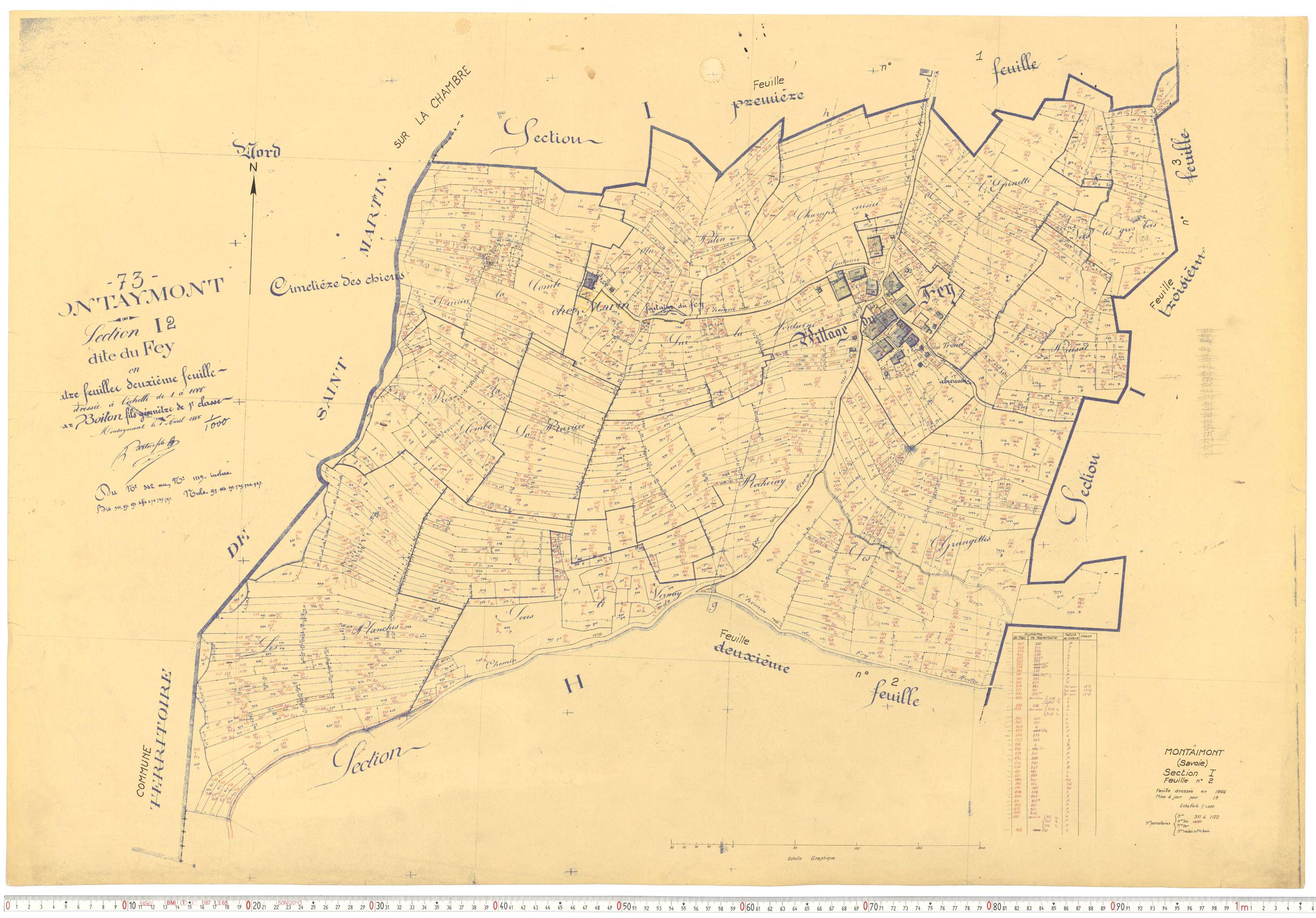Montaimont - Plans cadastraux du cadastre rénové.