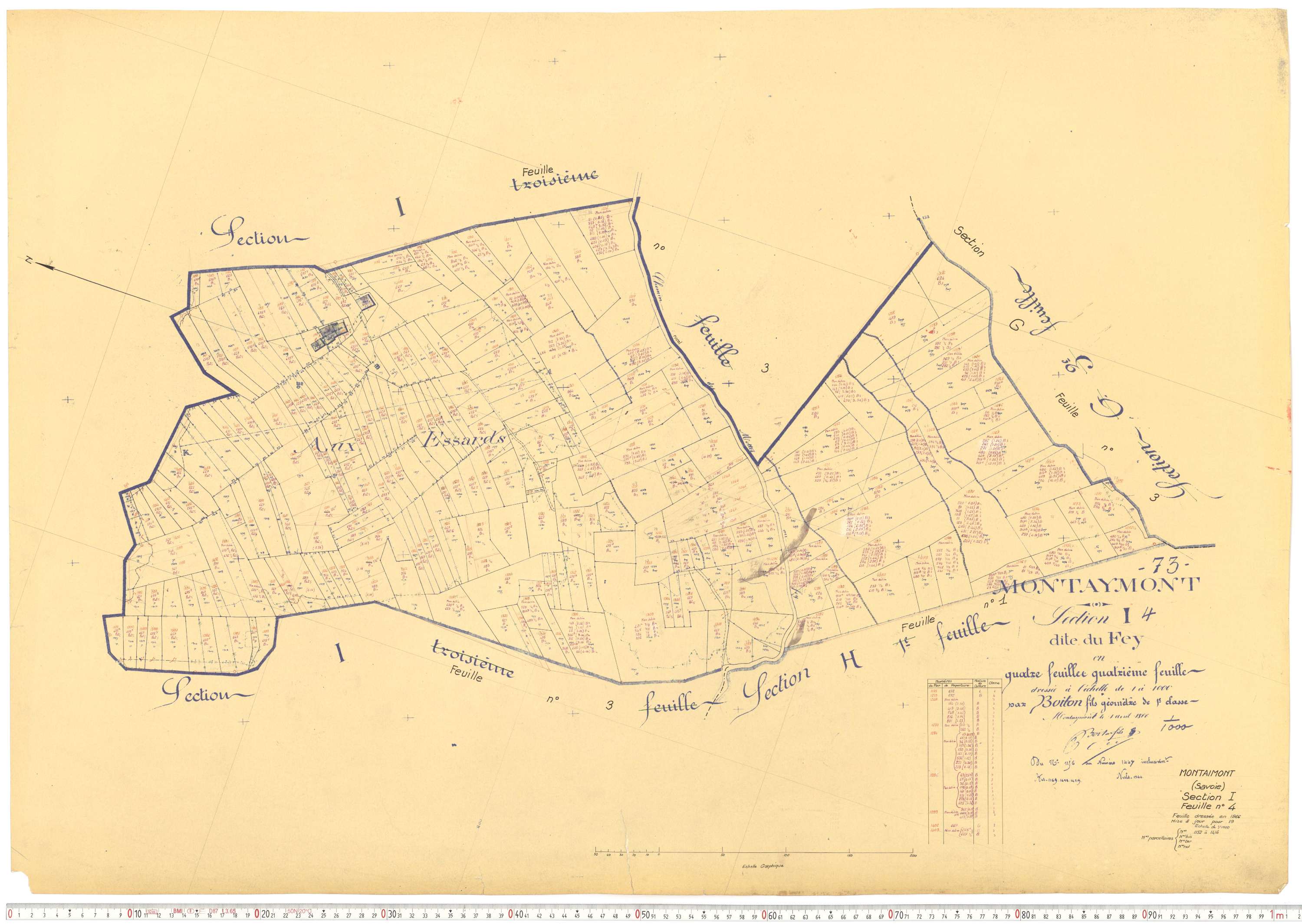 Montaimont - Plans cadastraux du cadastre rénové.