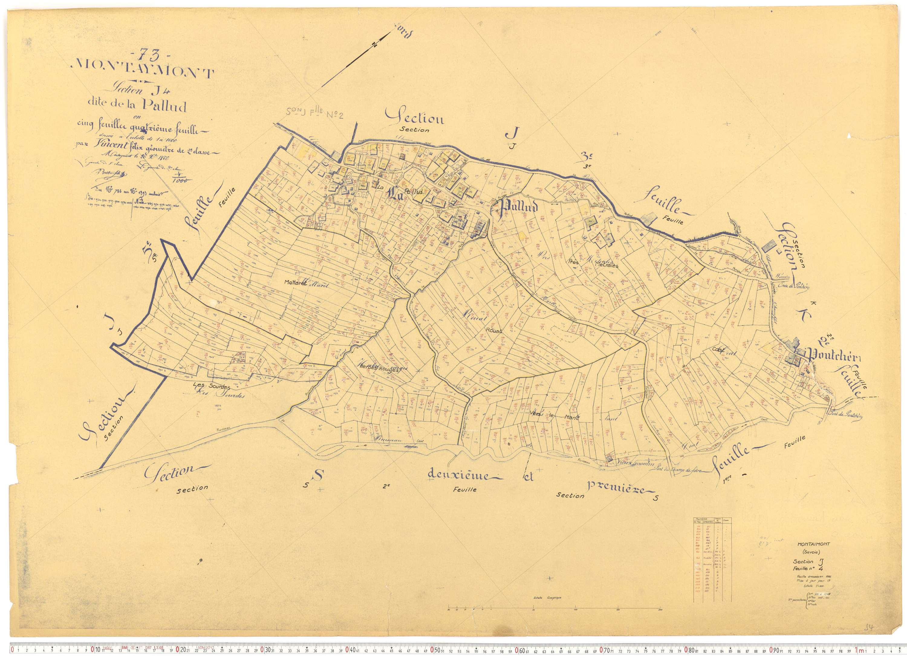 Montaimont - Plans cadastraux du cadastre rénové.