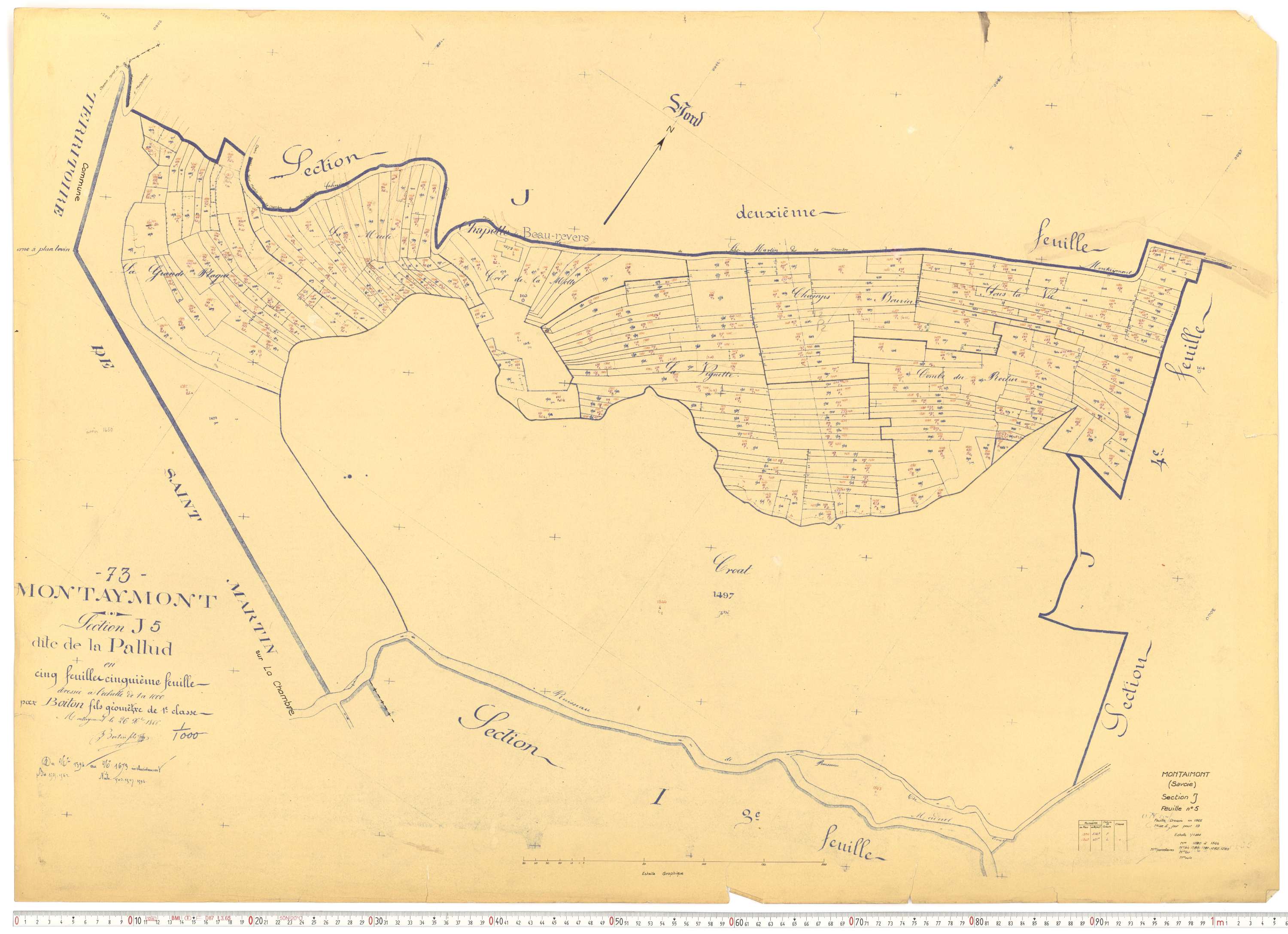 Montaimont - Plans cadastraux du cadastre rénové.