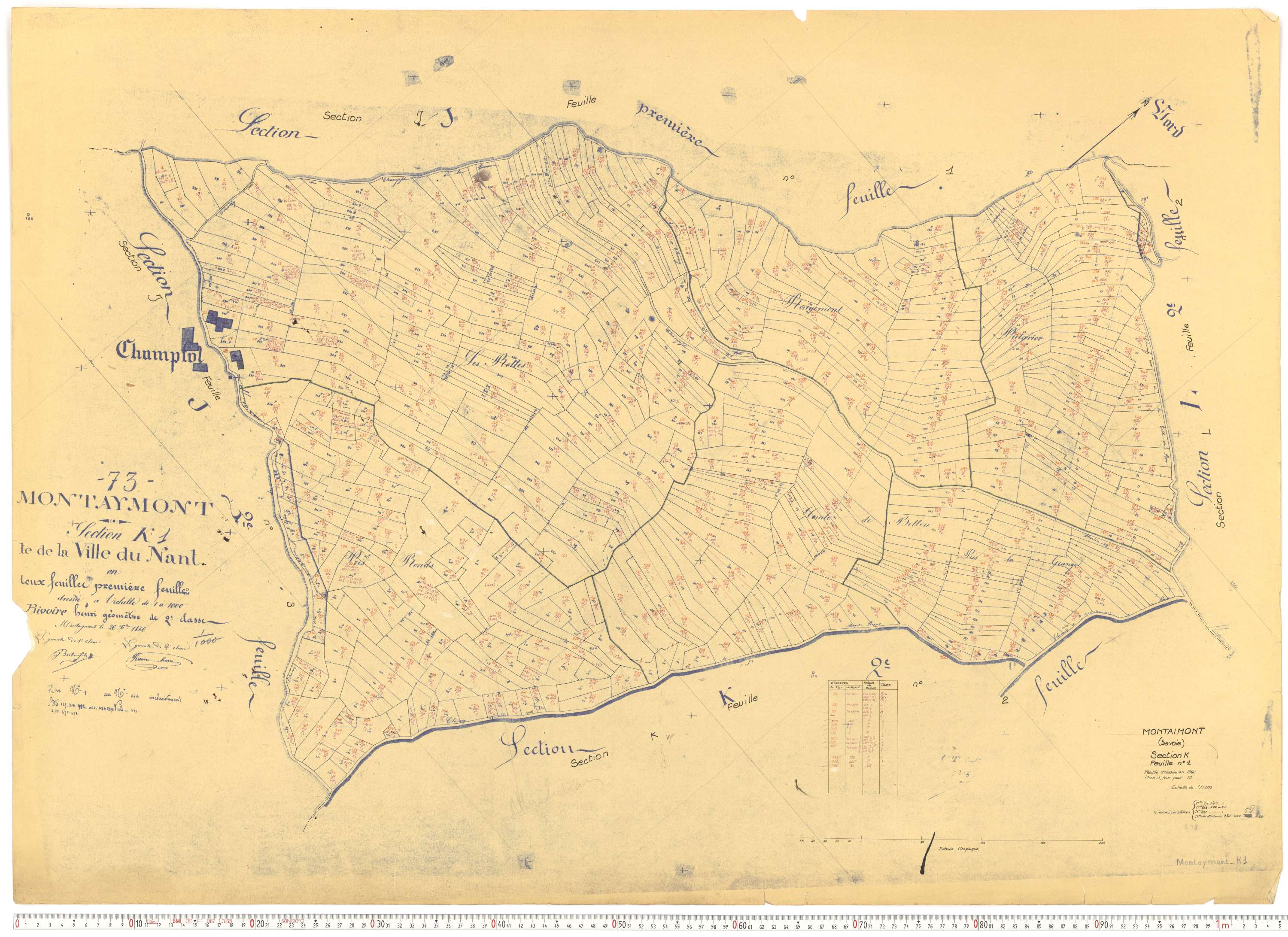 Montaimont - Plans cadastraux du cadastre rénové.