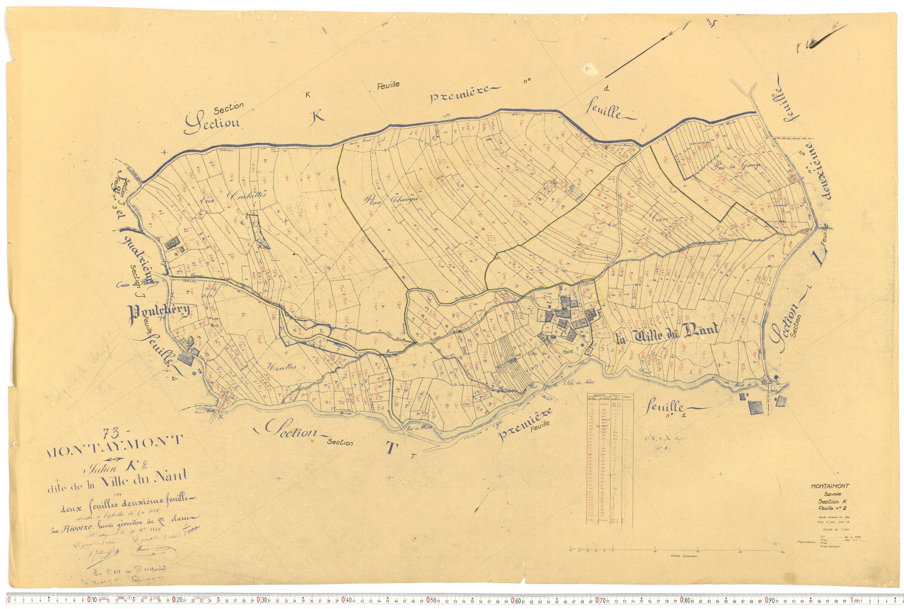 Montaimont - Plans cadastraux du cadastre rénové.