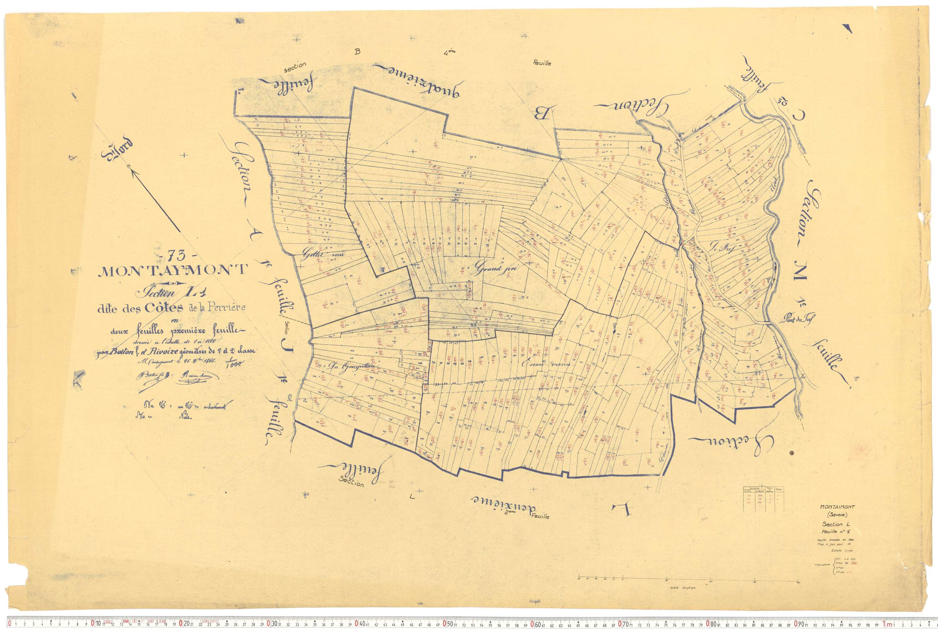 Montaimont - Plans cadastraux du cadastre rénové.