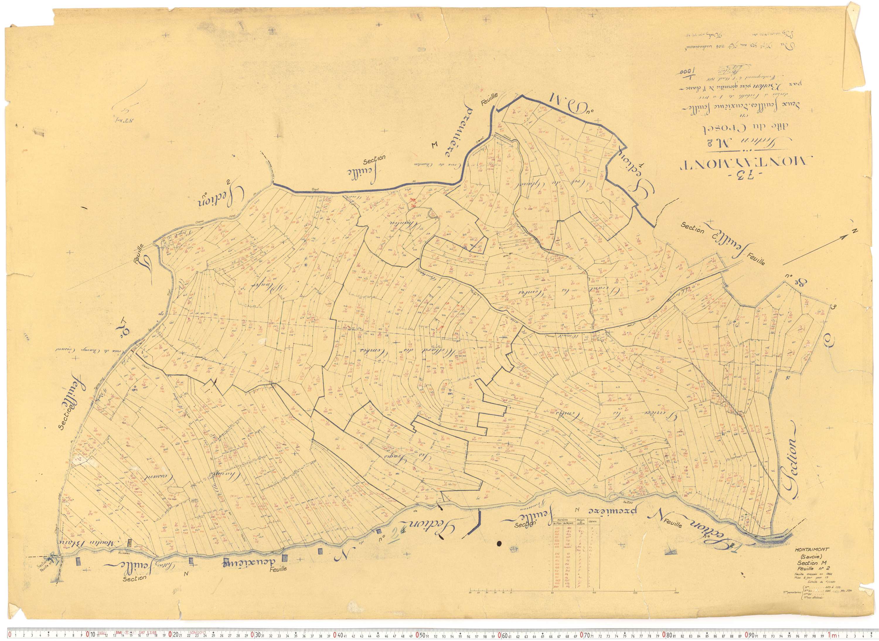 Montaimont - Plans cadastraux du cadastre rénové.