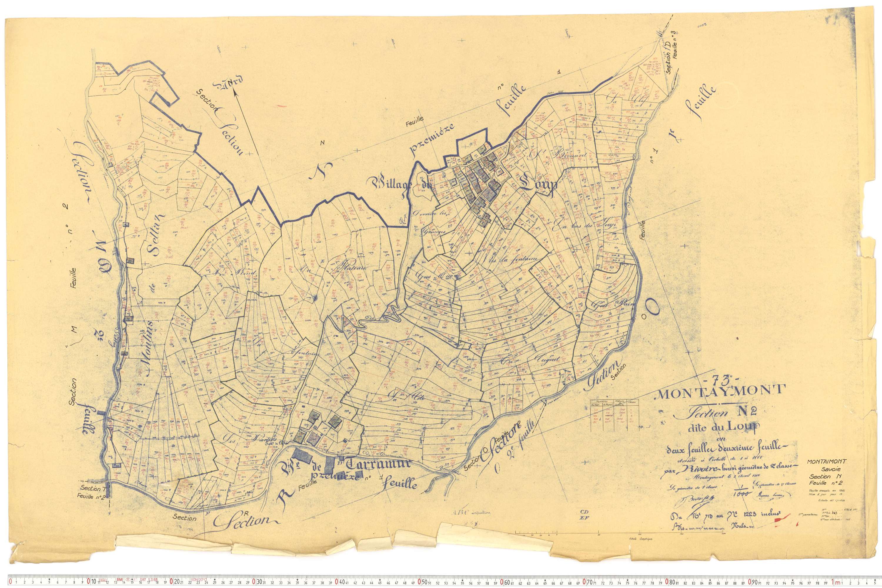 Montaimont - Plans cadastraux du cadastre rénové.