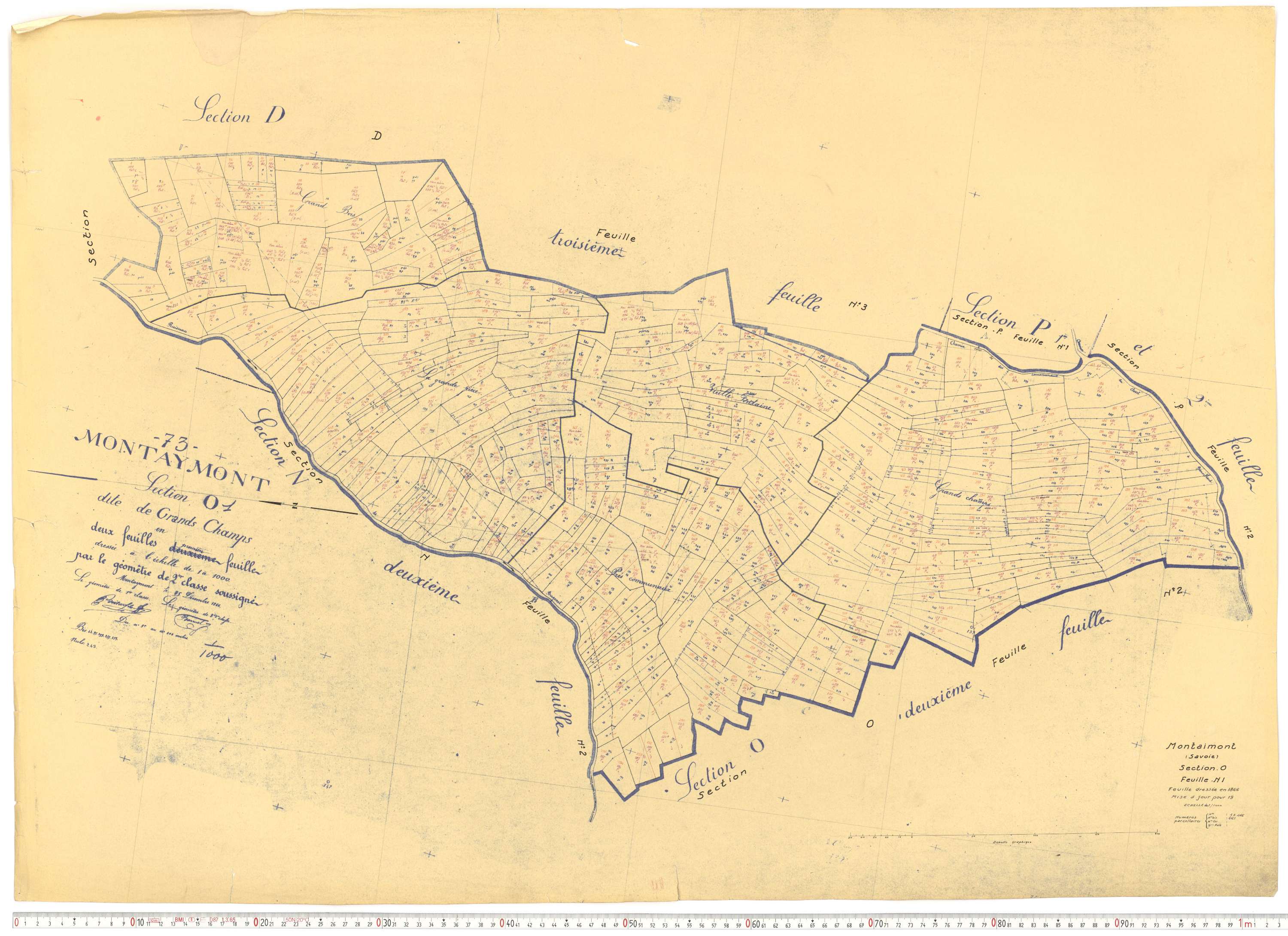 Montaimont - Plans cadastraux du cadastre rénové.