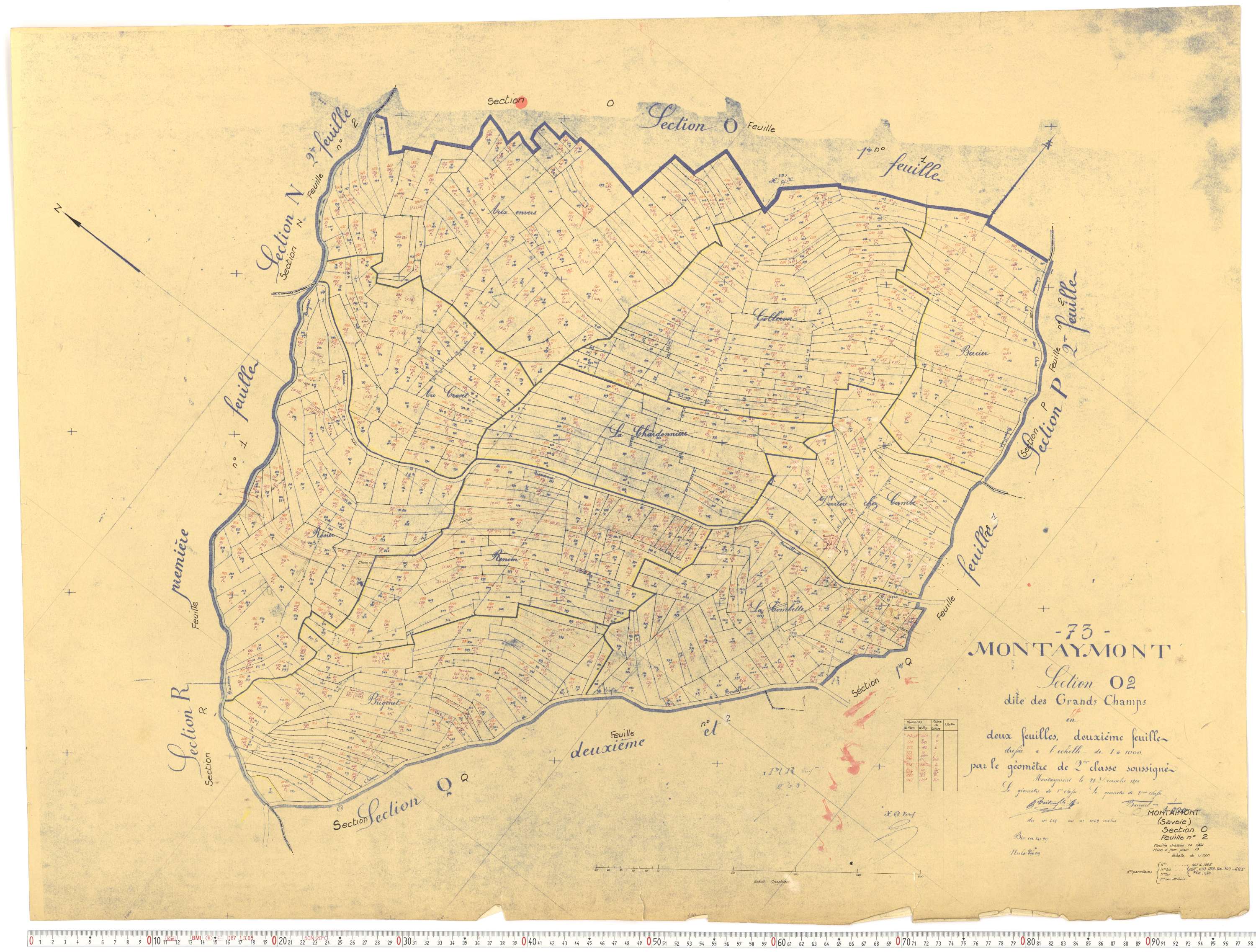 Montaimont - Plans cadastraux du cadastre rénové.