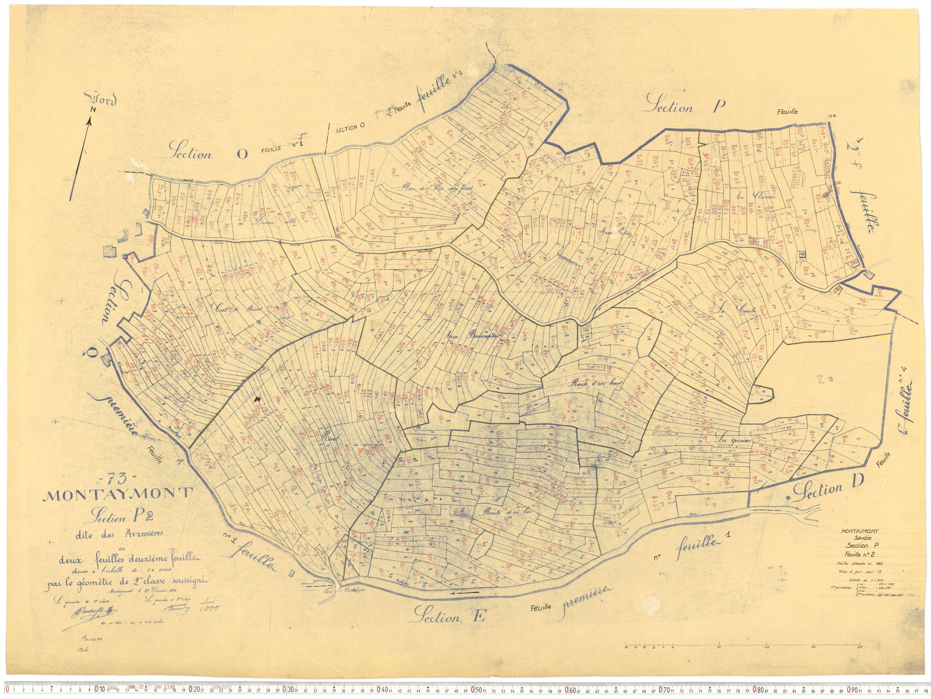 Montaimont - Plans cadastraux du cadastre rénové.