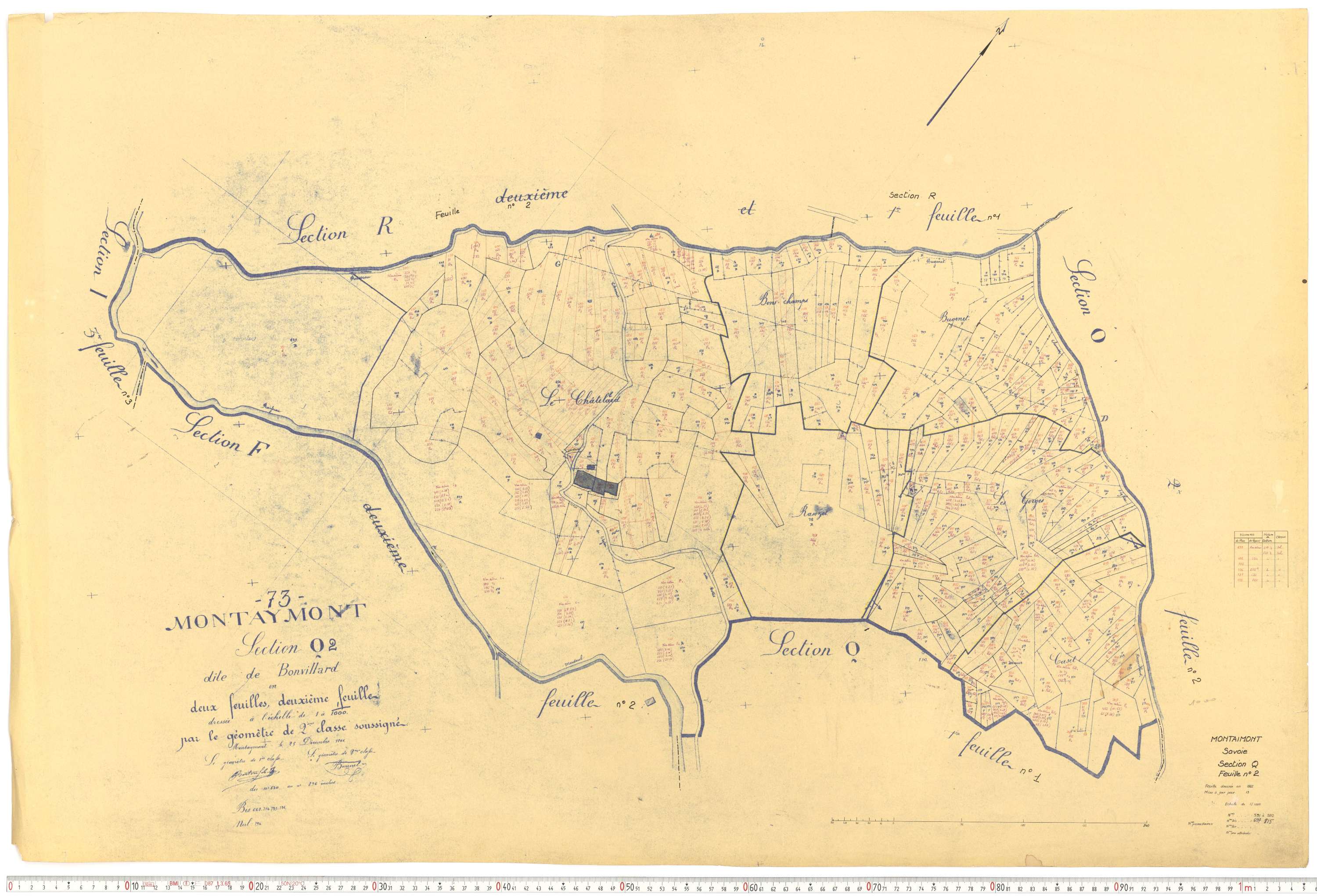 Montaimont - Plans cadastraux du cadastre rénové.