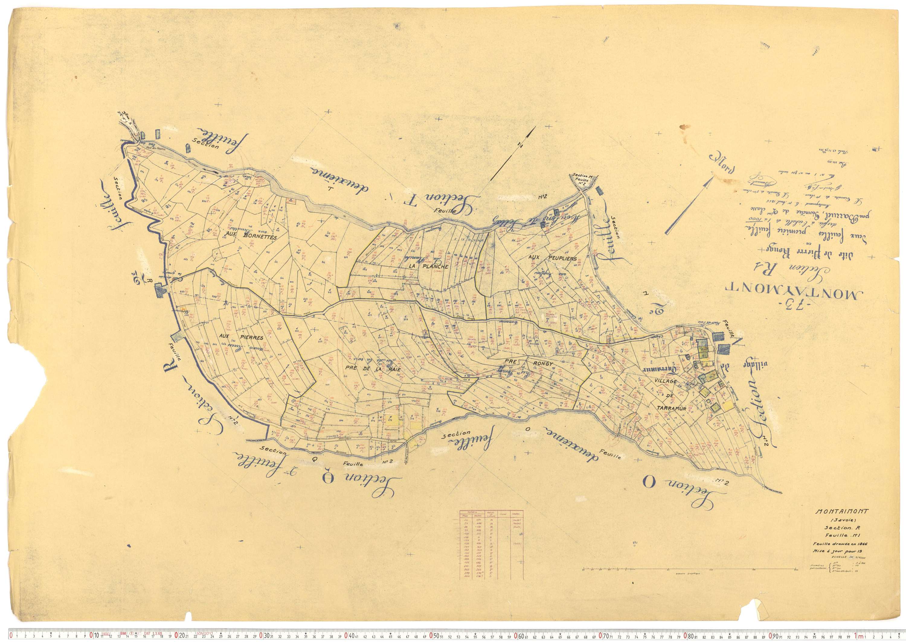 Montaimont - Plans cadastraux du cadastre rénové.