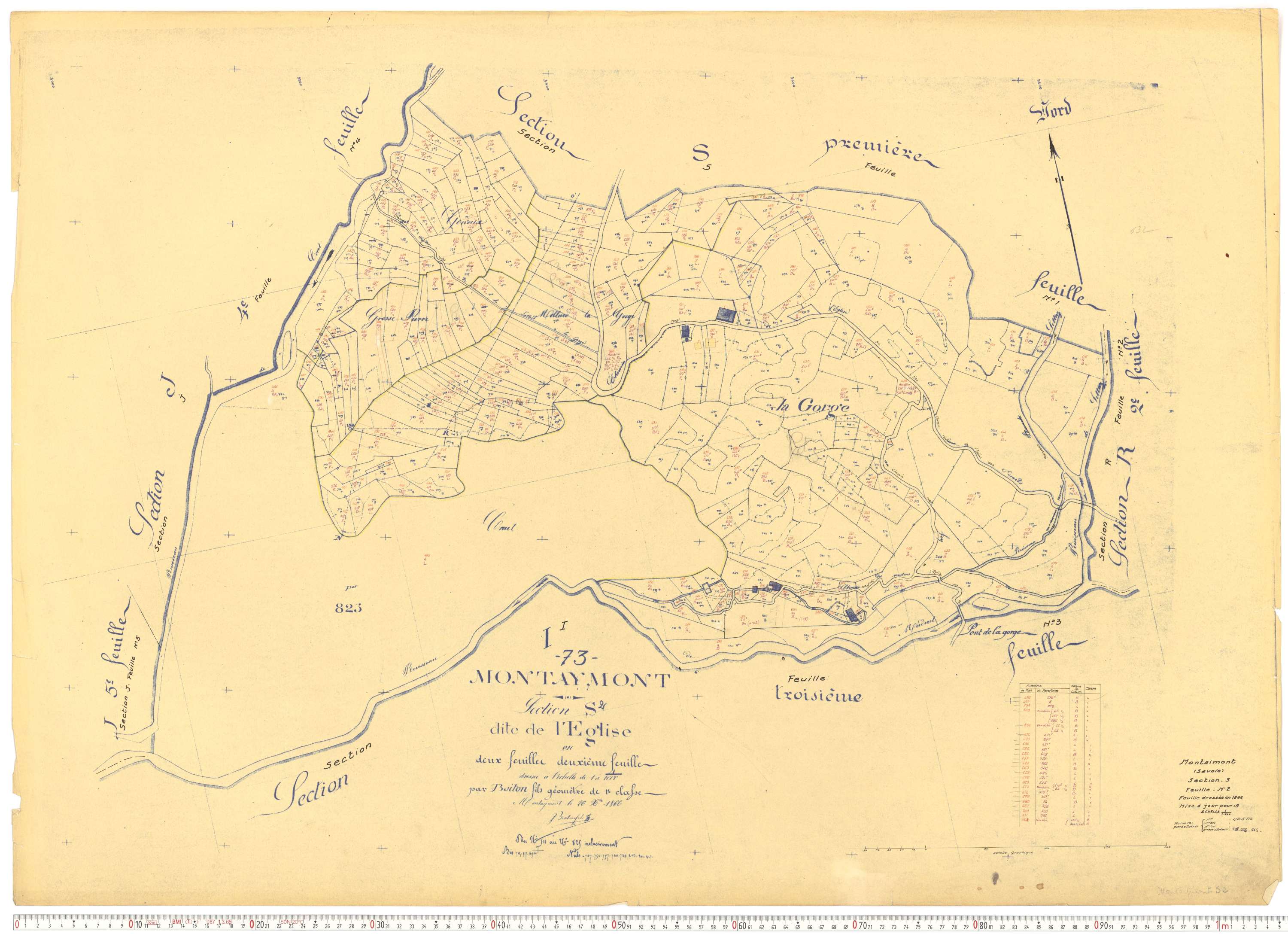 Montaimont - Plans cadastraux du cadastre rénové.