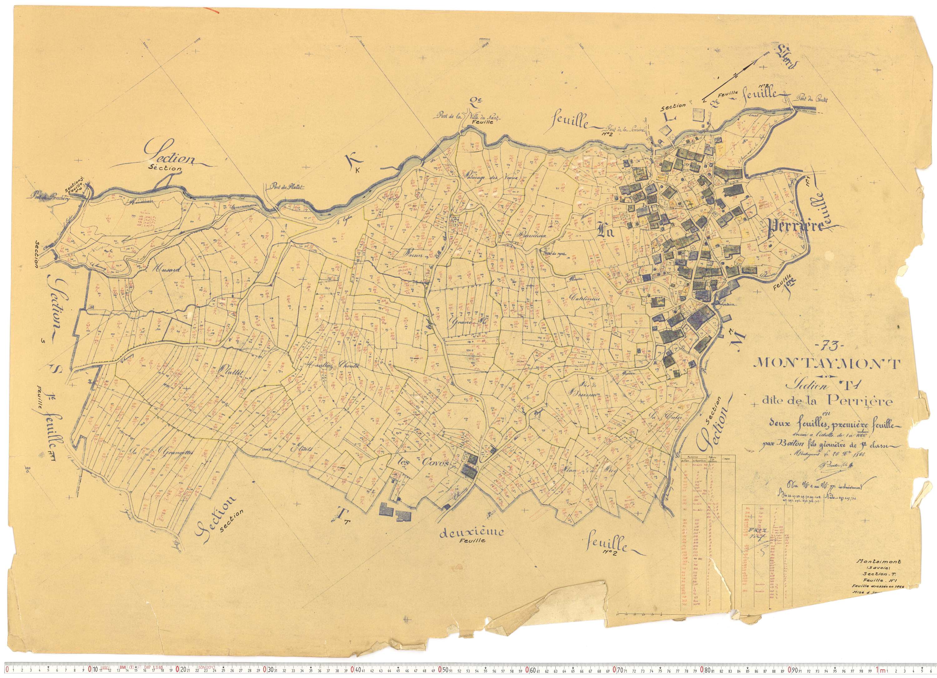 Montaimont - Plans cadastraux du cadastre rénové.
