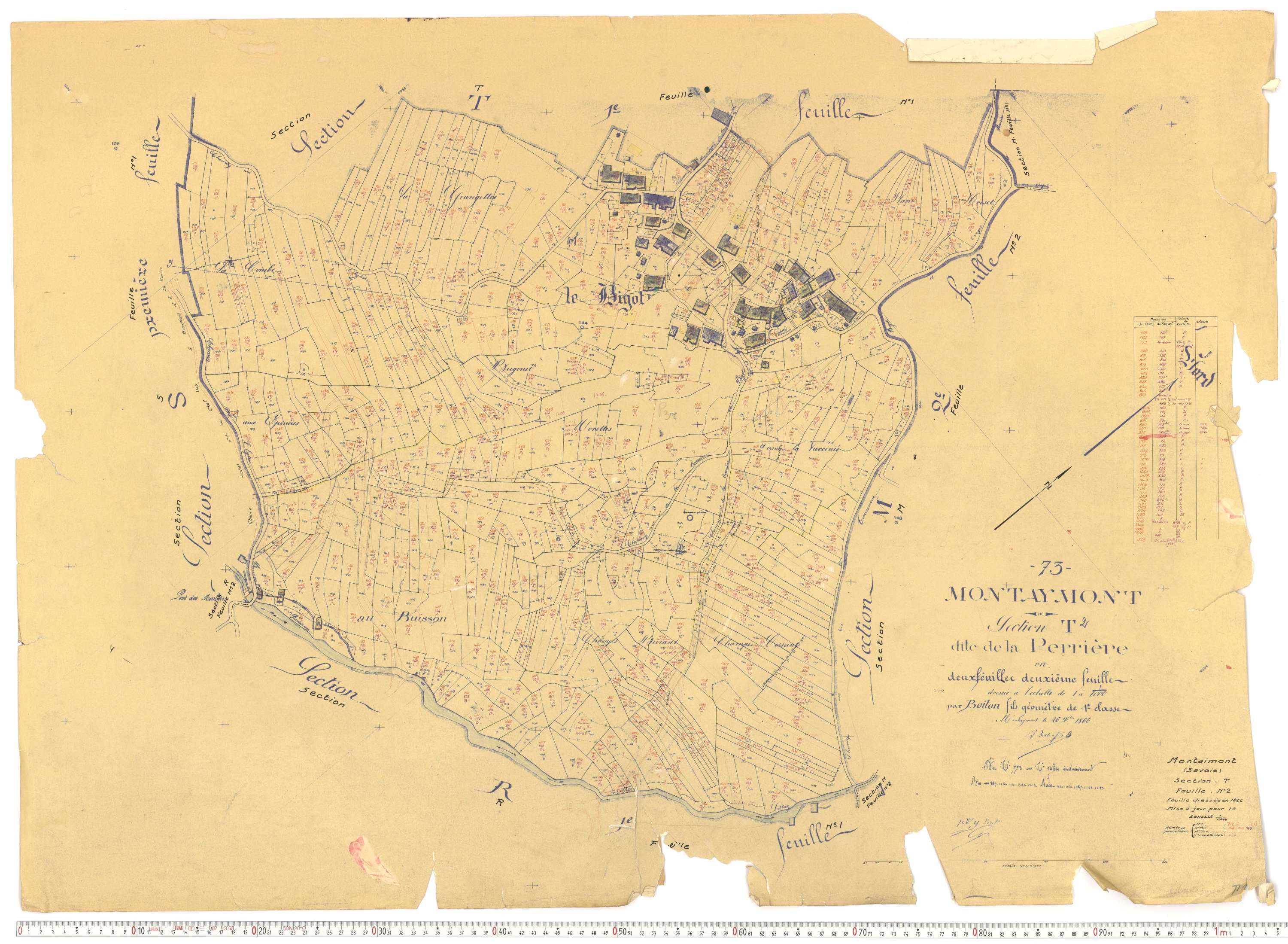 Montaimont - Plans cadastraux du cadastre rénové.