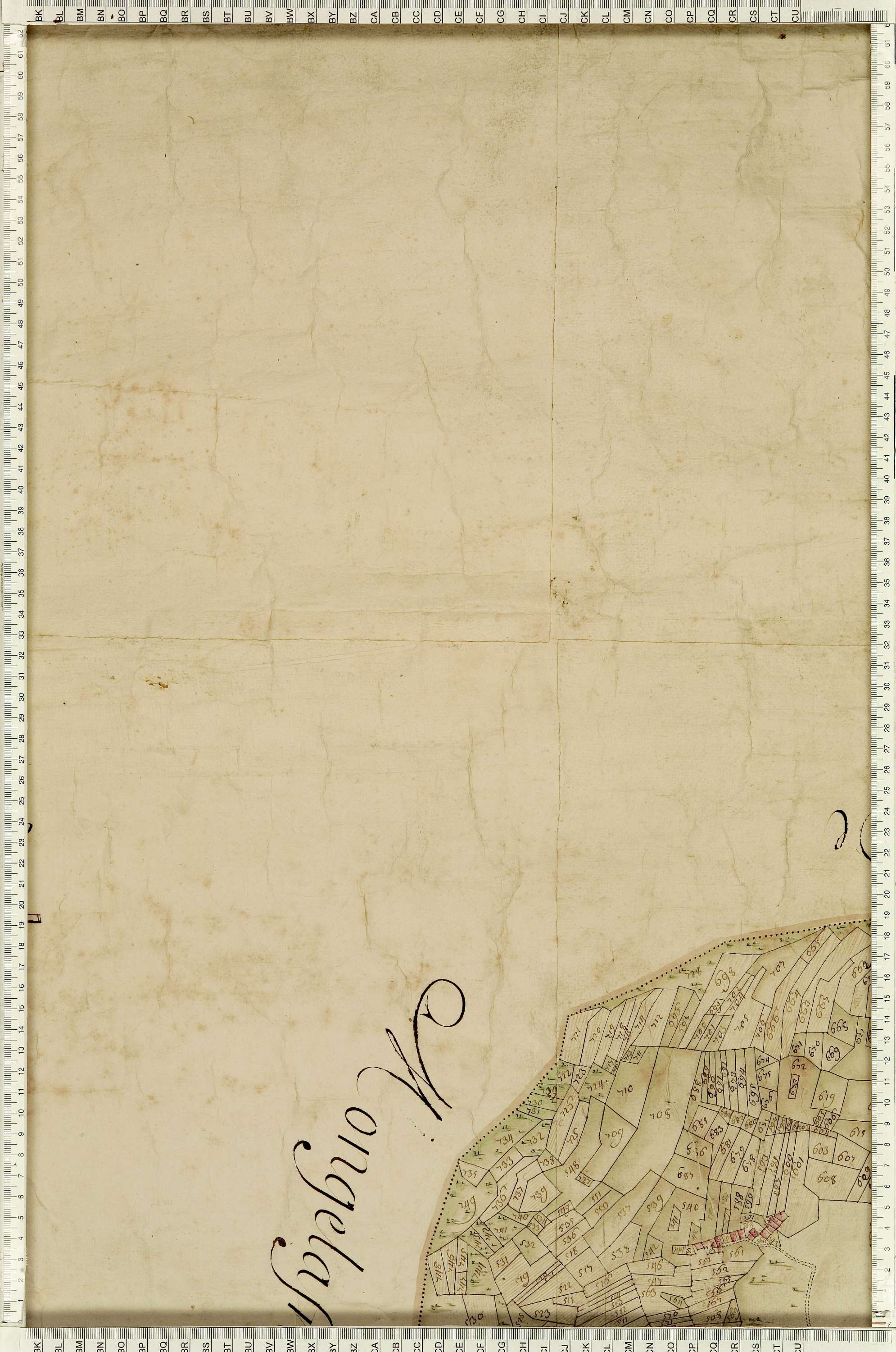 Montaimont - Copie de la mappe originale (plan cadastral) de la commune de Montaymont. Signée Cocelli, directeur de la péréquation générale.