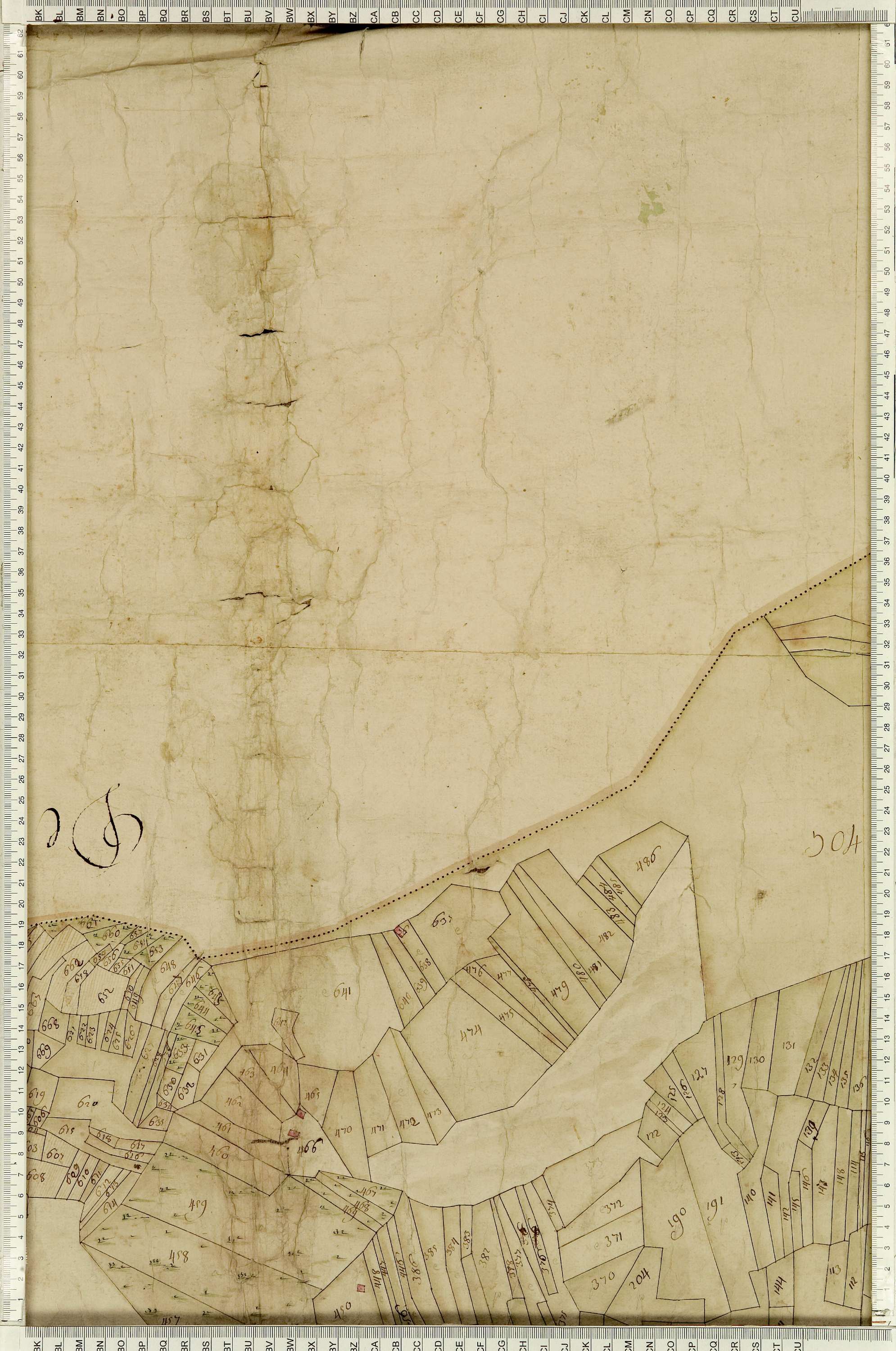 Montaimont - Copie de la mappe originale (plan cadastral) de la commune de Montaymont. Signée Cocelli, directeur de la péréquation générale.
