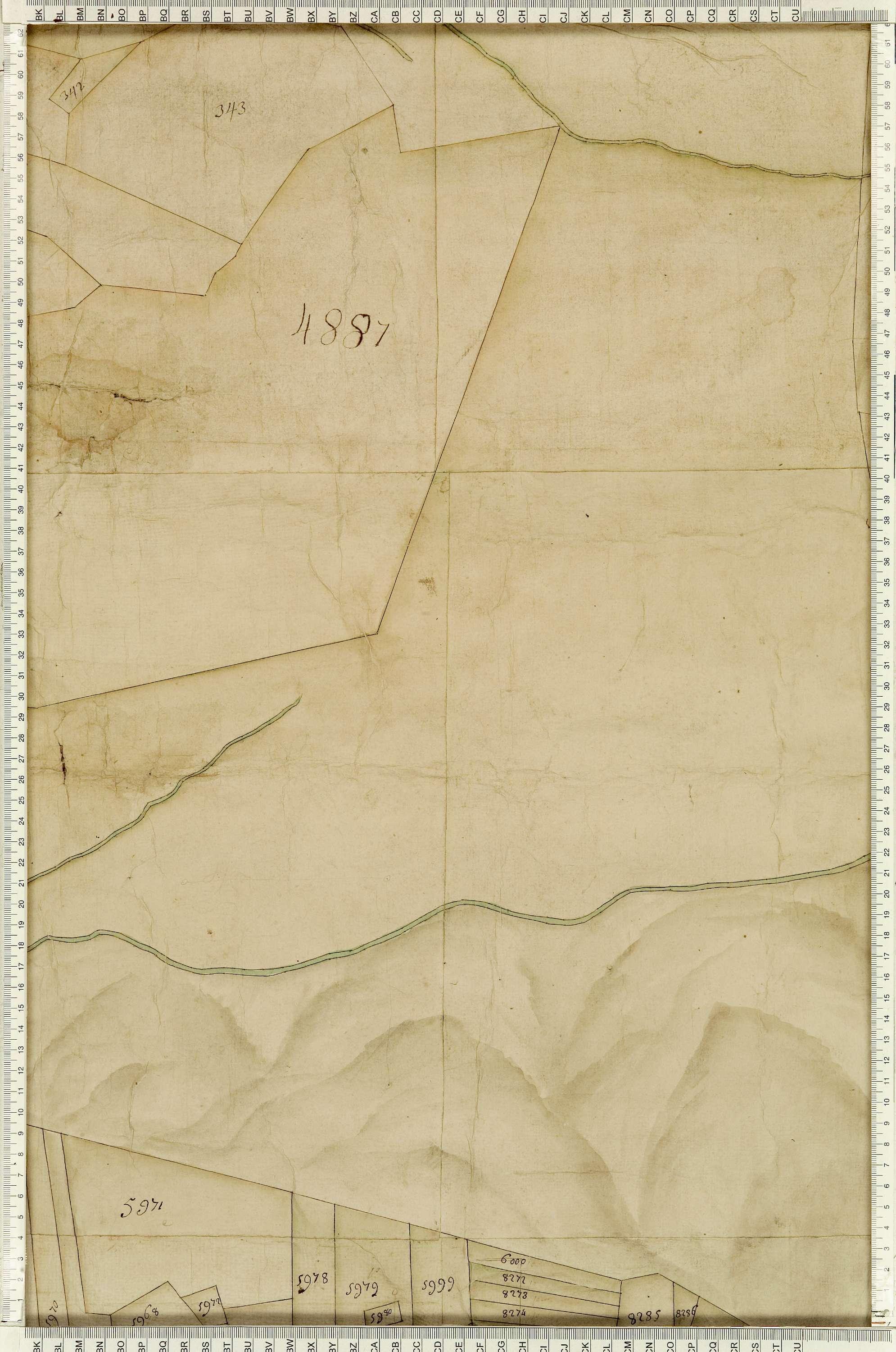 Montaimont - Copie de la mappe originale (plan cadastral) de la commune de Montaymont. Signée Cocelli, directeur de la péréquation générale.