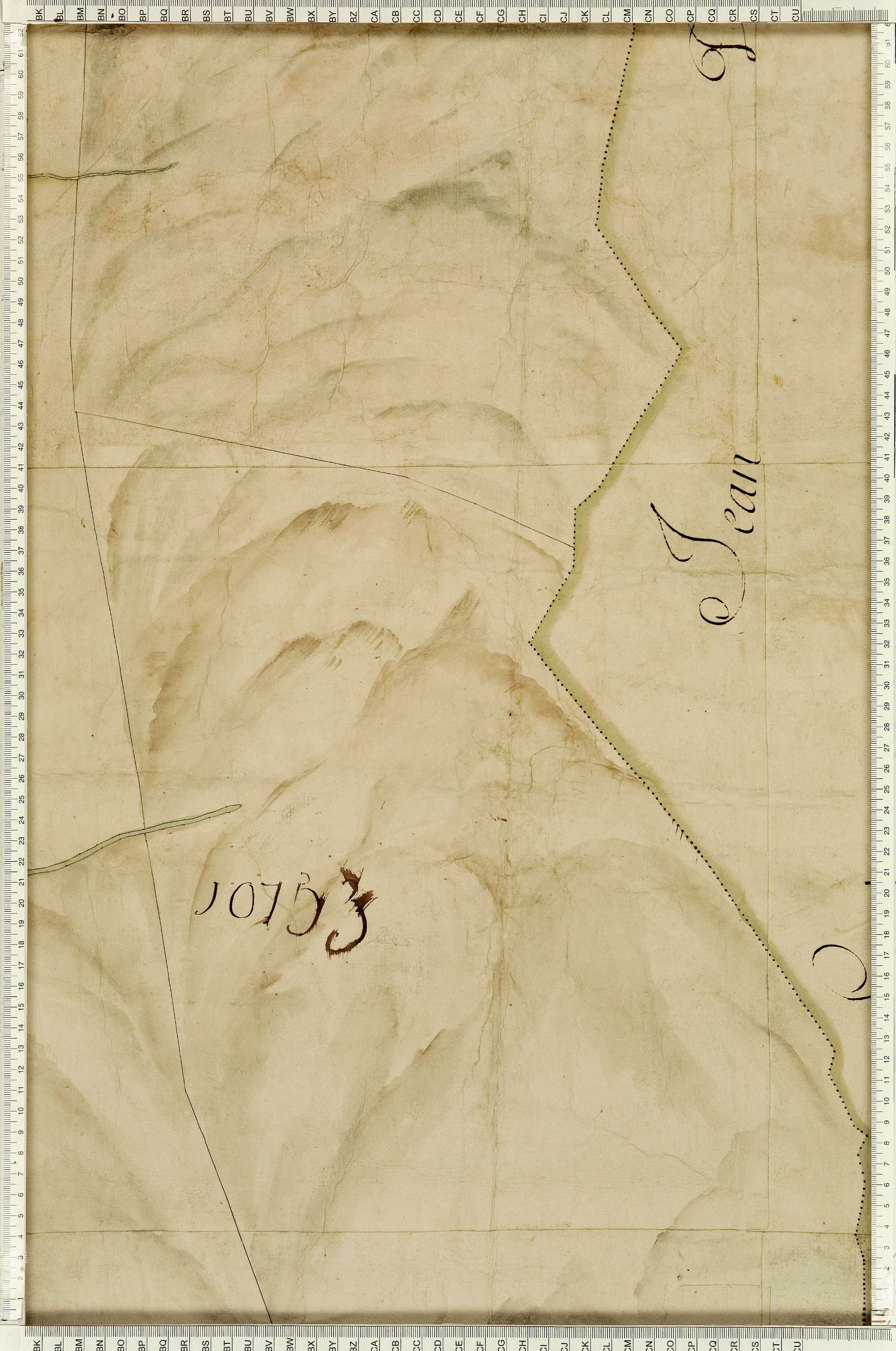 Montaimont - Copie de la mappe originale (plan cadastral) de la commune de Montaymont. Signée Cocelli, directeur de la péréquation générale.
