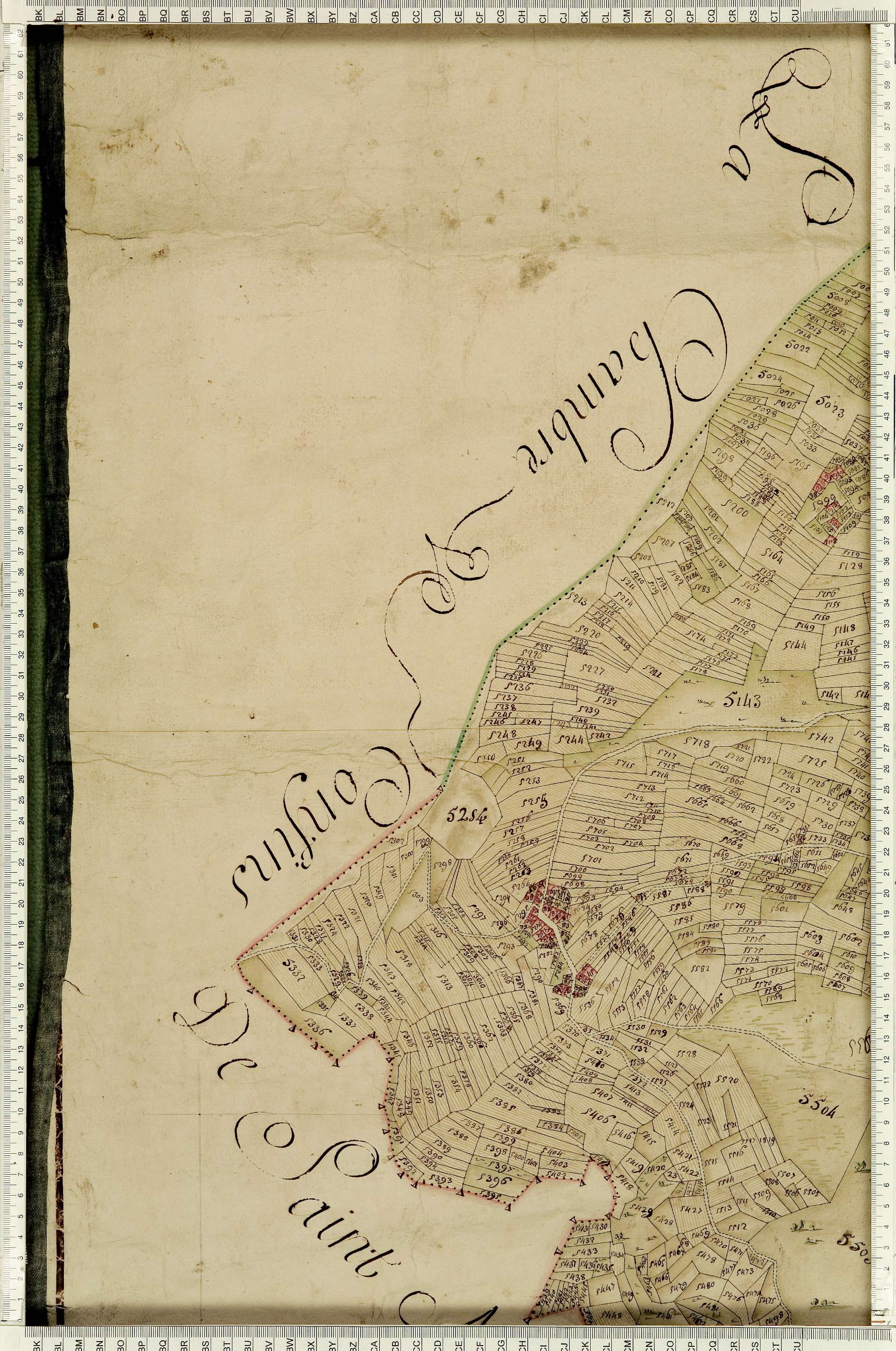 Montaimont - Copie de la mappe originale (plan cadastral) de la commune de Montaymont. Signée Cocelli, directeur de la péréquation générale.