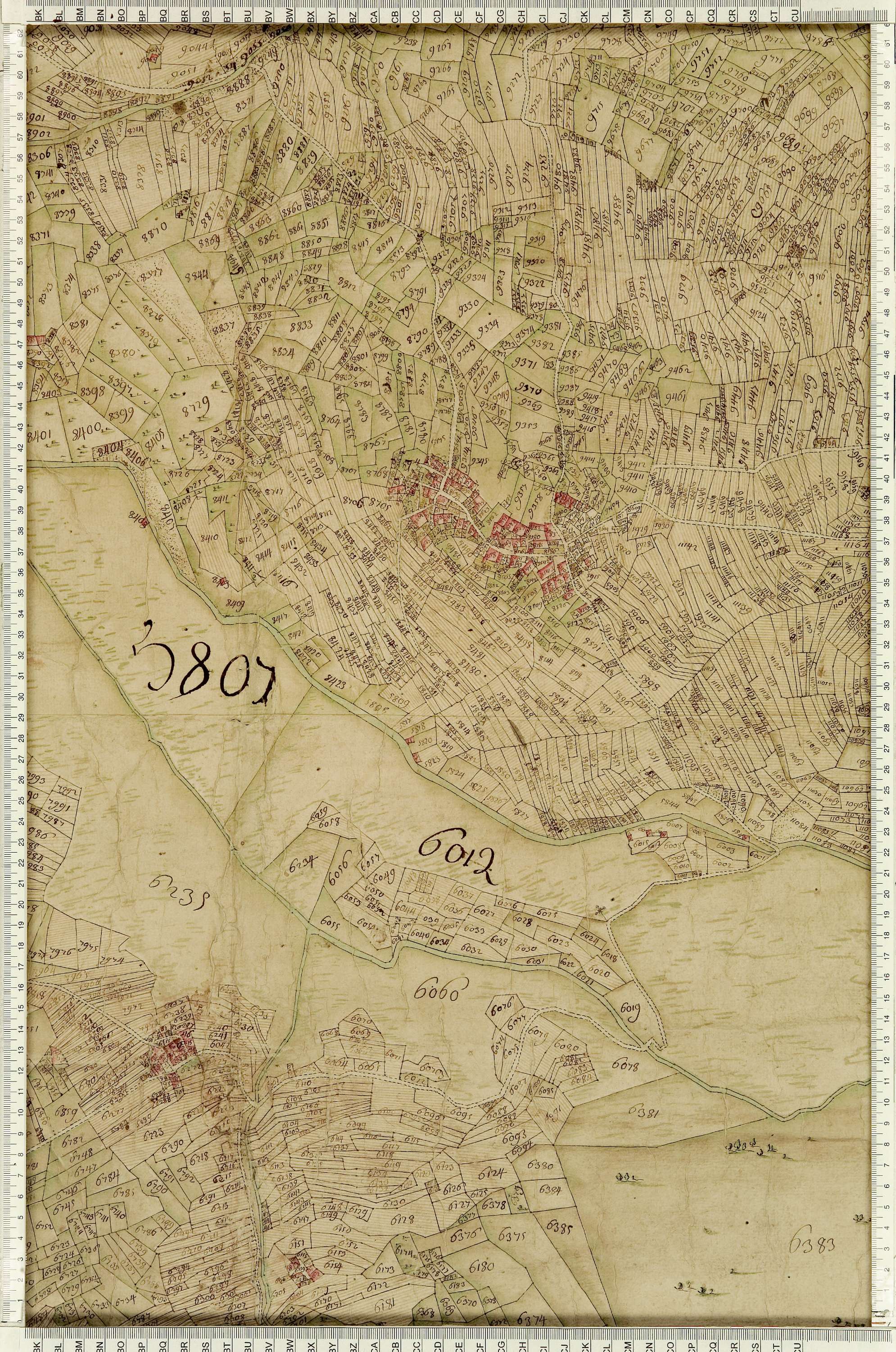 Montaimont - Copie de la mappe originale (plan cadastral) de la commune de Montaymont. Signée Cocelli, directeur de la péréquation générale.