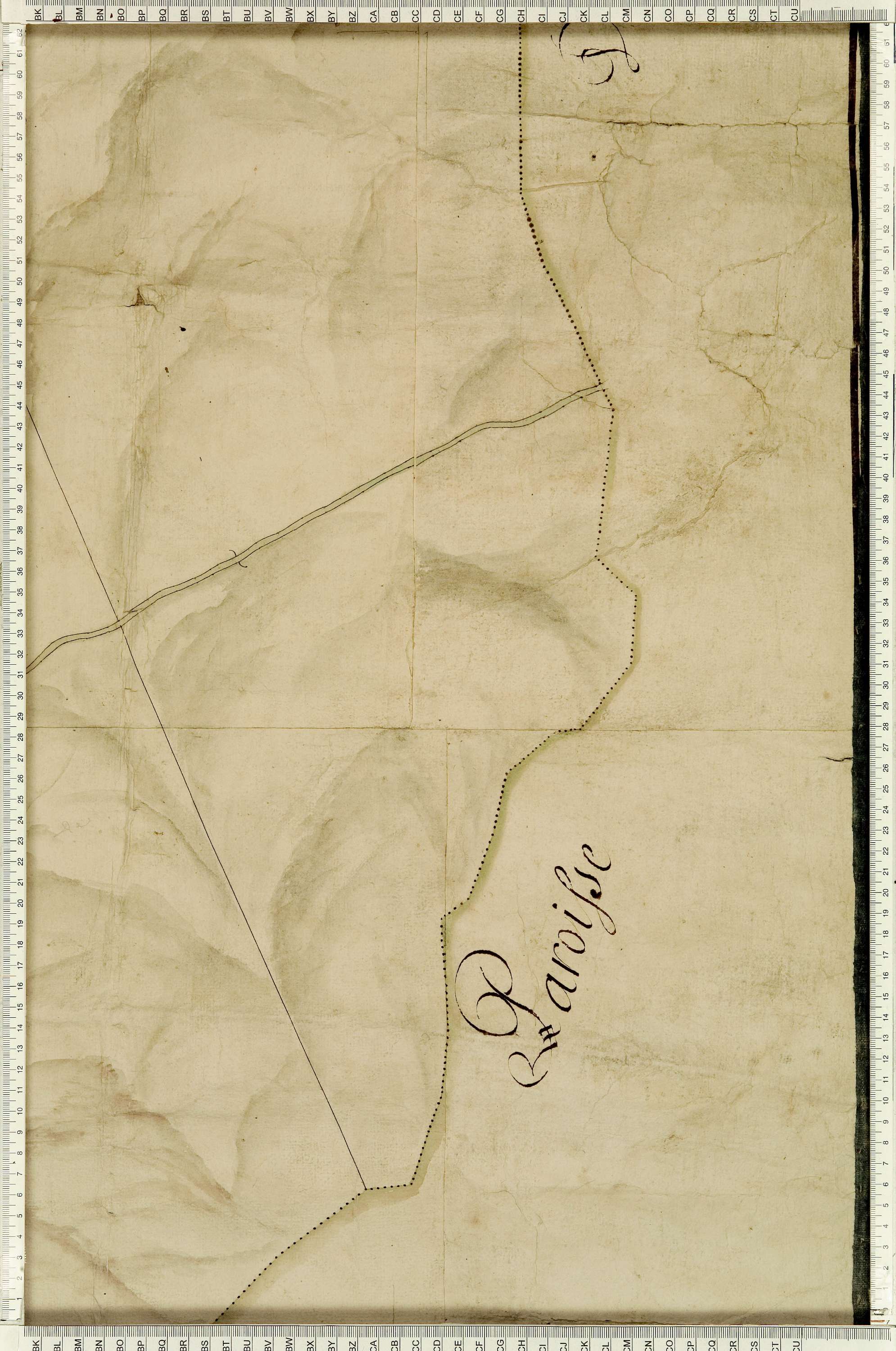 Montaimont - Copie de la mappe originale (plan cadastral) de la commune de Montaymont. Signée Cocelli, directeur de la péréquation générale.